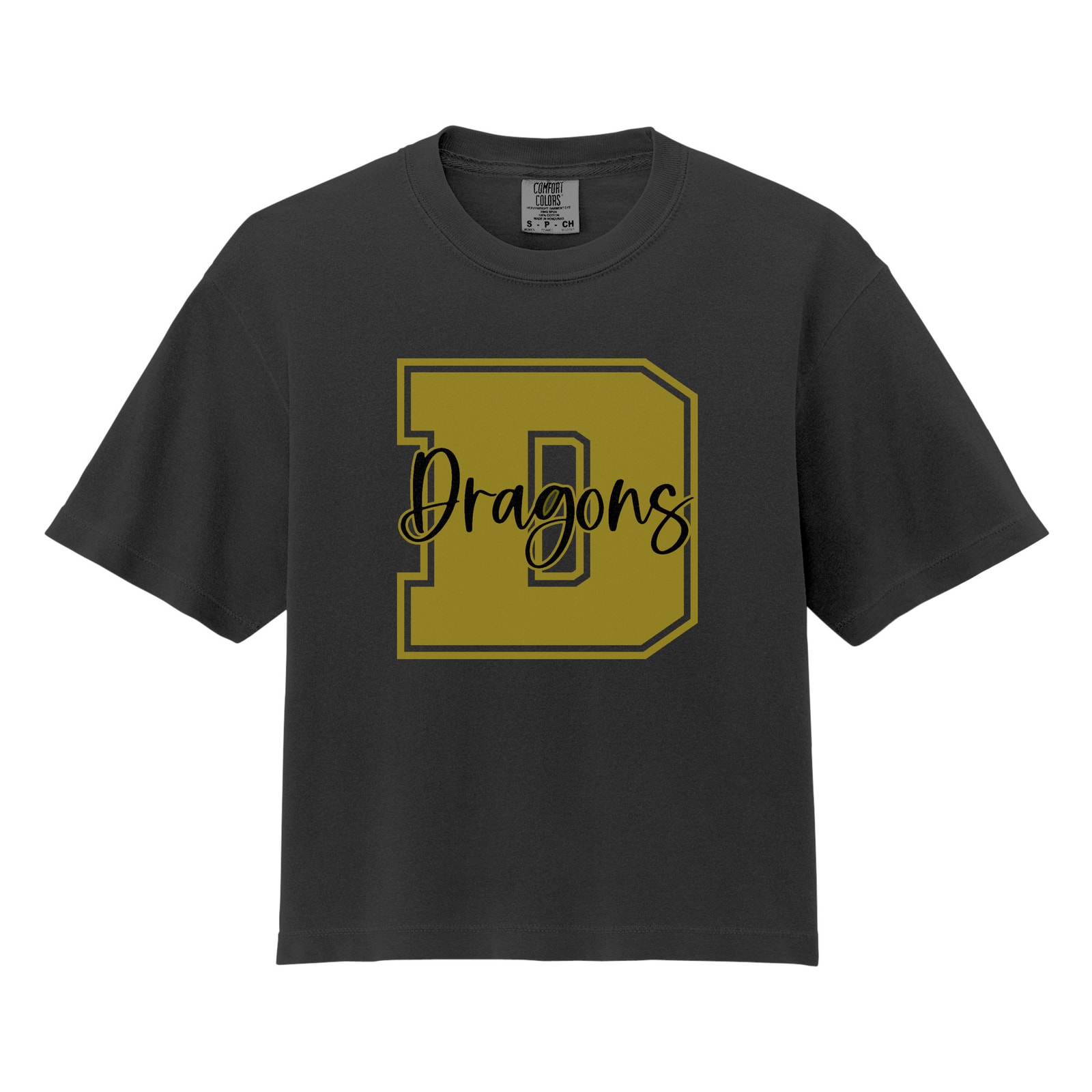 Dragons D Square Block Comfort Colors 3023CL Cropped Tee
