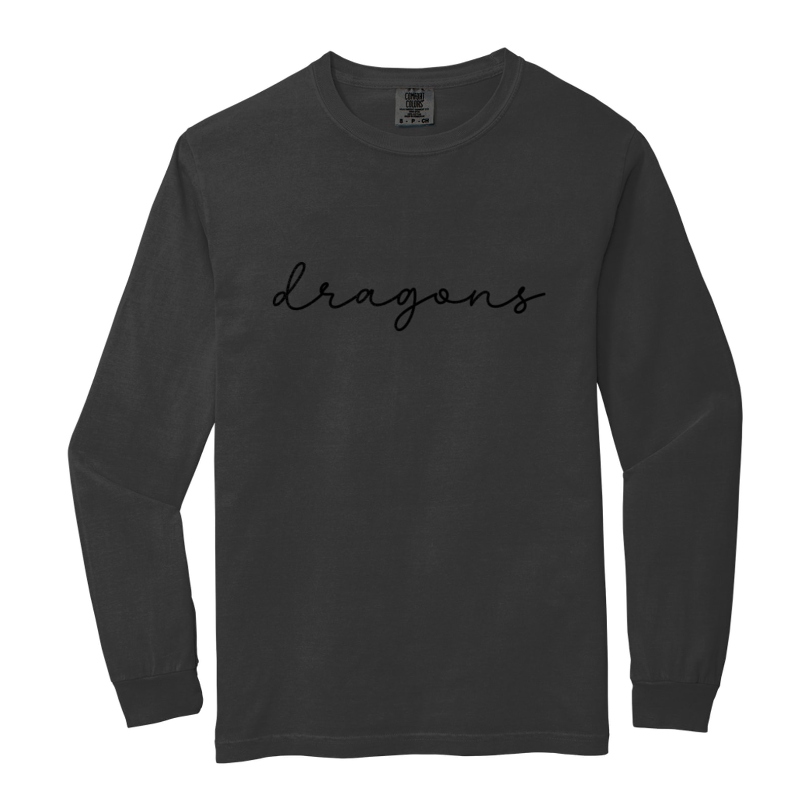 Dragons Script Puff Comfort Colors 6014 Long Sleeve