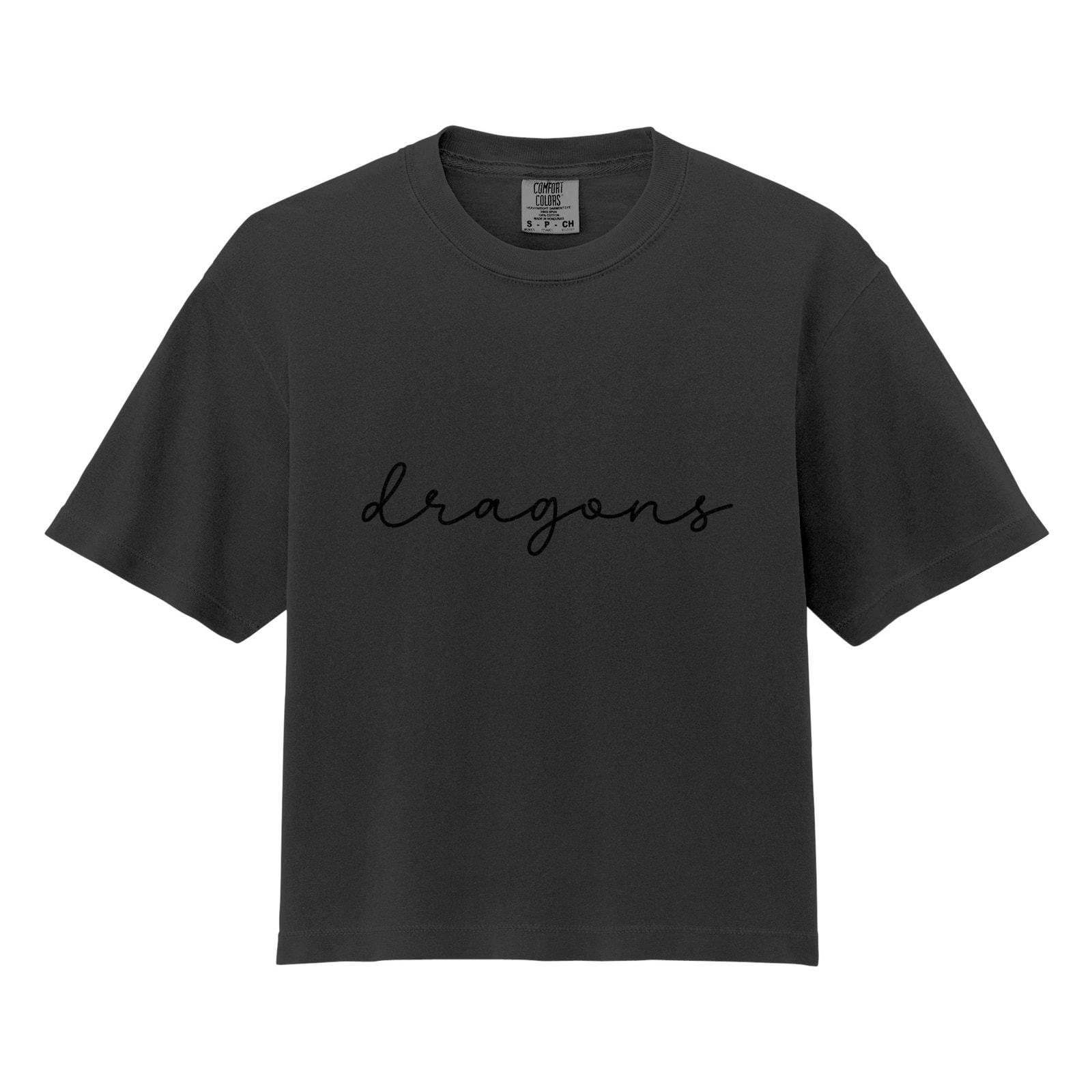Dragons Script Puff Comfort Colors 3023CL Cropped Tee