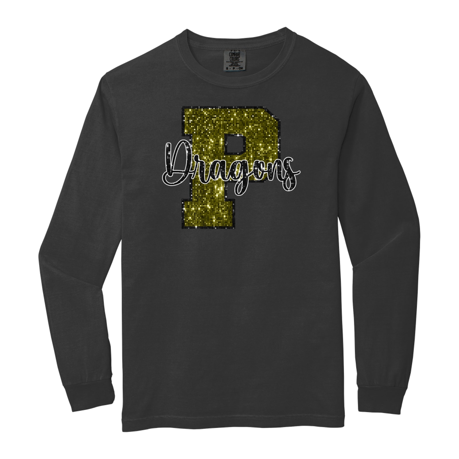 Dragons P Sequin Comfort Colors 6014 Long Sleeve