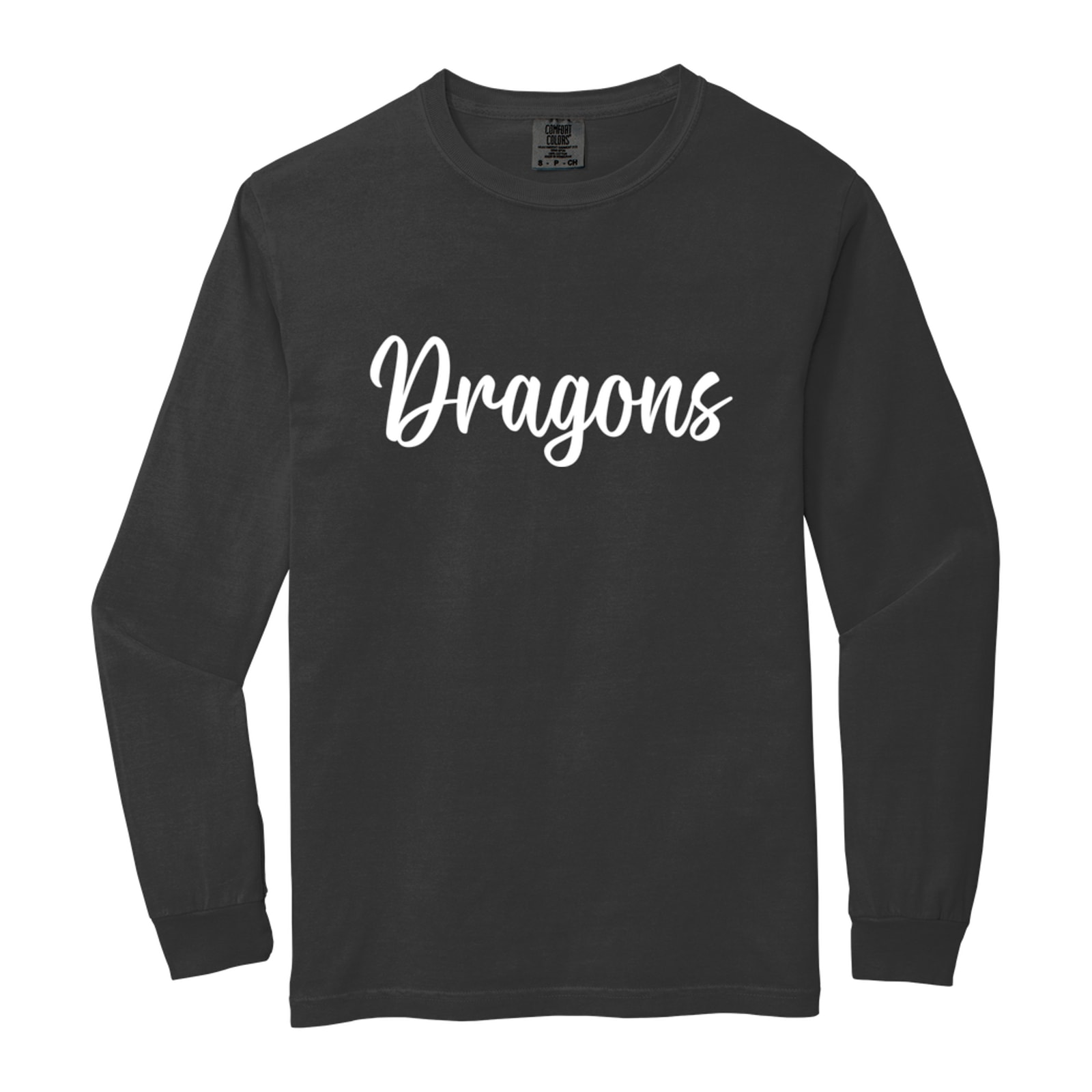 Dragons White Puff Comfort Colors 6014 Long Sleeve