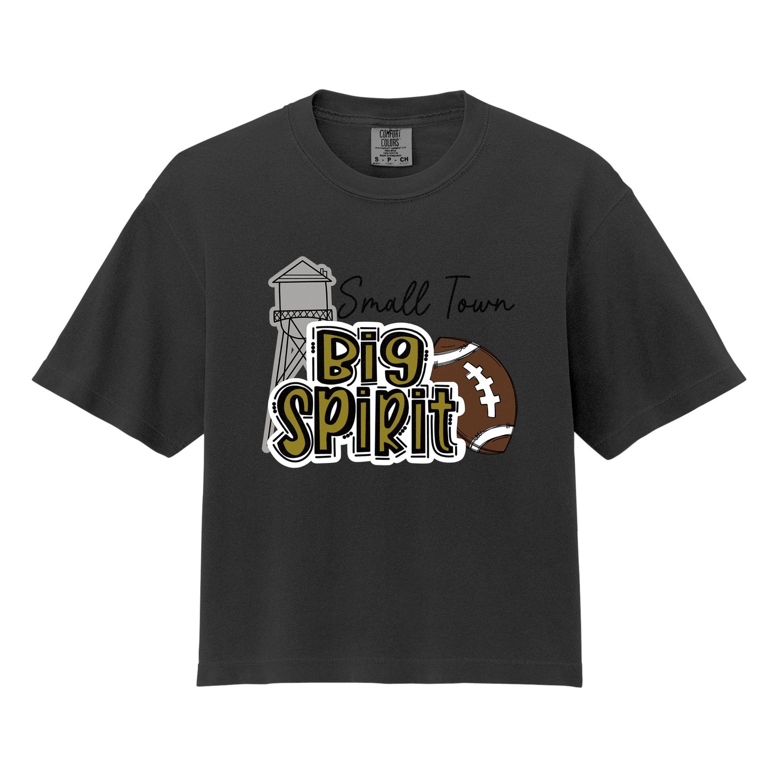 Small Town Big Spirit Comfort Colors 3023CL Cropped Tee