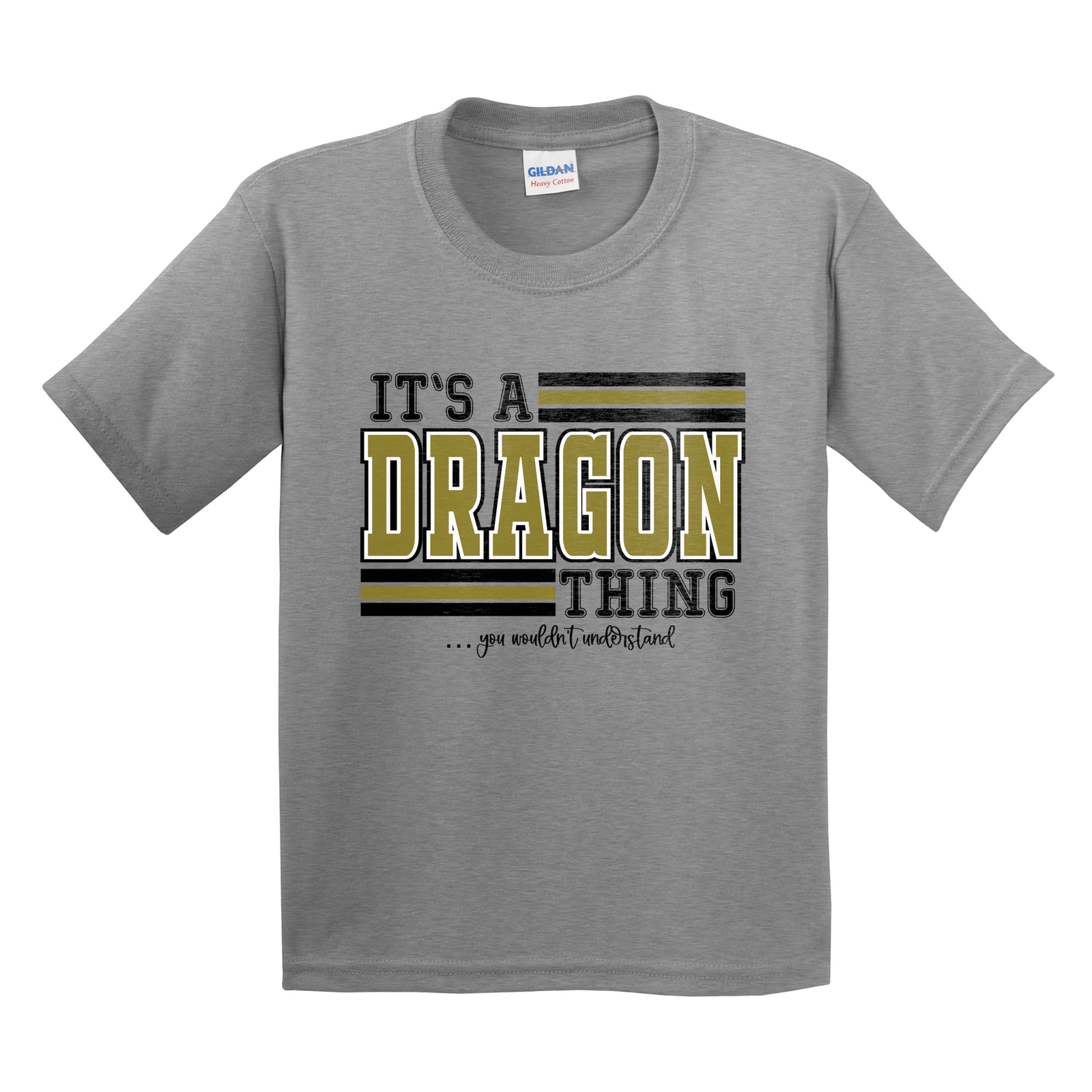 It’s a dragon thing pepperell gold white black wouldn’t understand Gildan 5000B Youth Tee