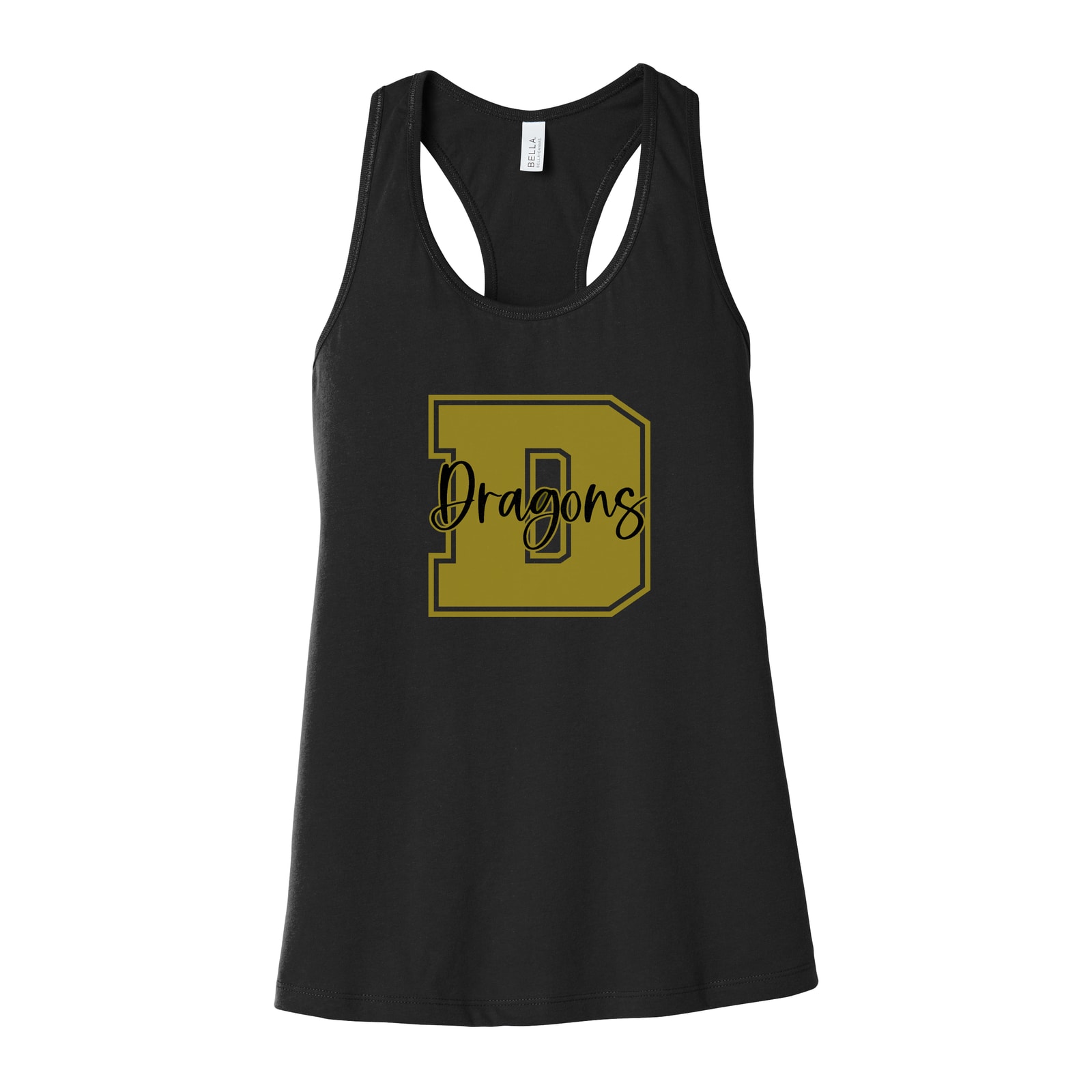 Dragons D Square Block Bella+Canvas 6008 Racerback Tank