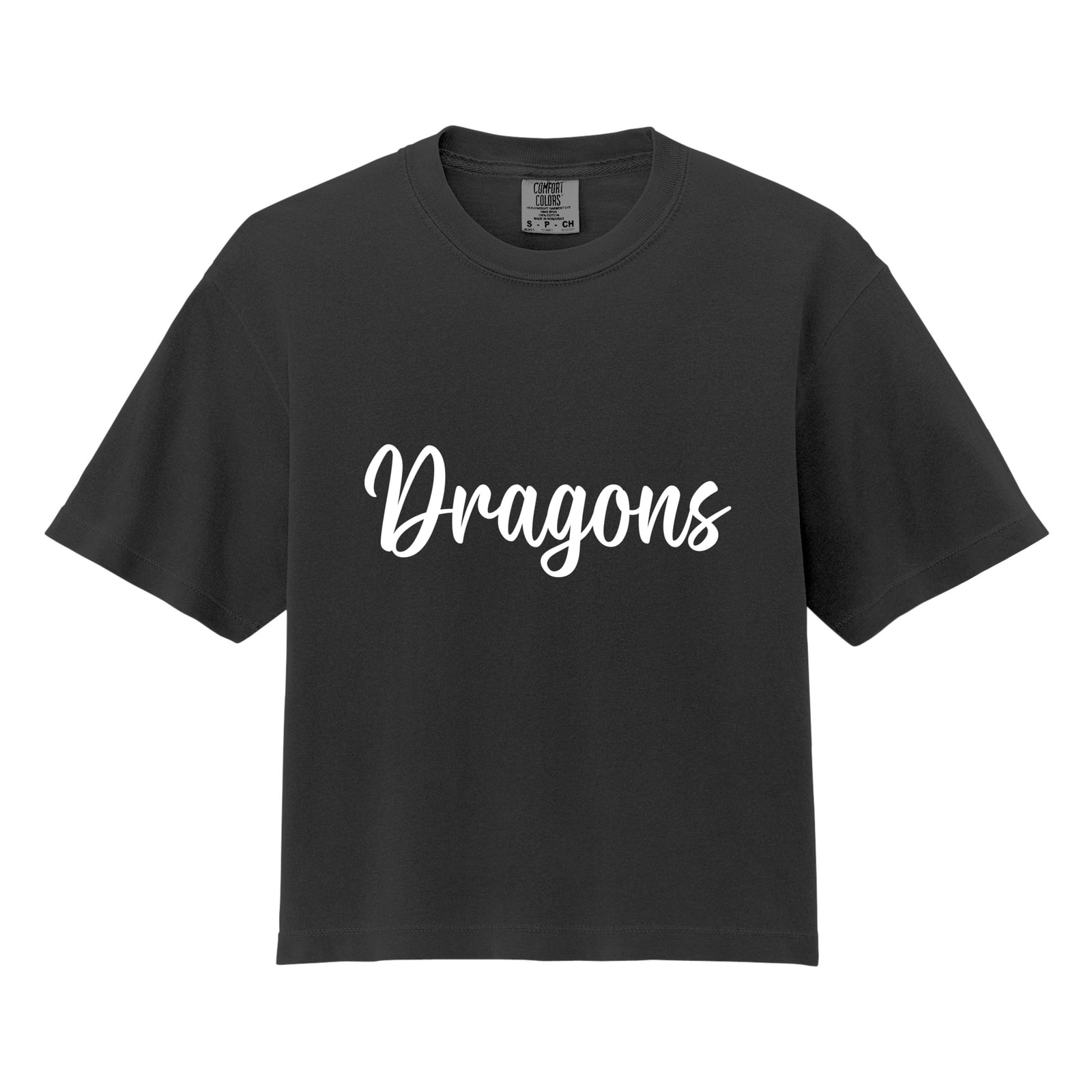 Dragons White Puff Comfort Colors 3023CL Cropped Tee