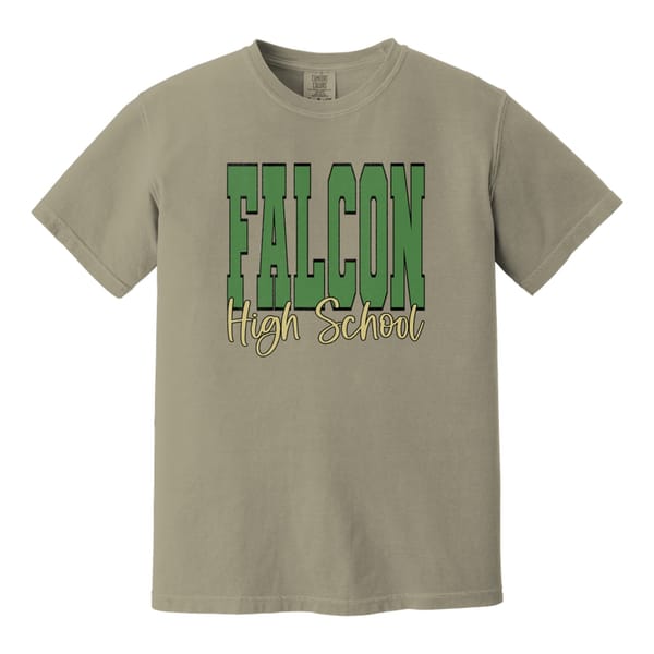 Falcon high school green Vegas gold black