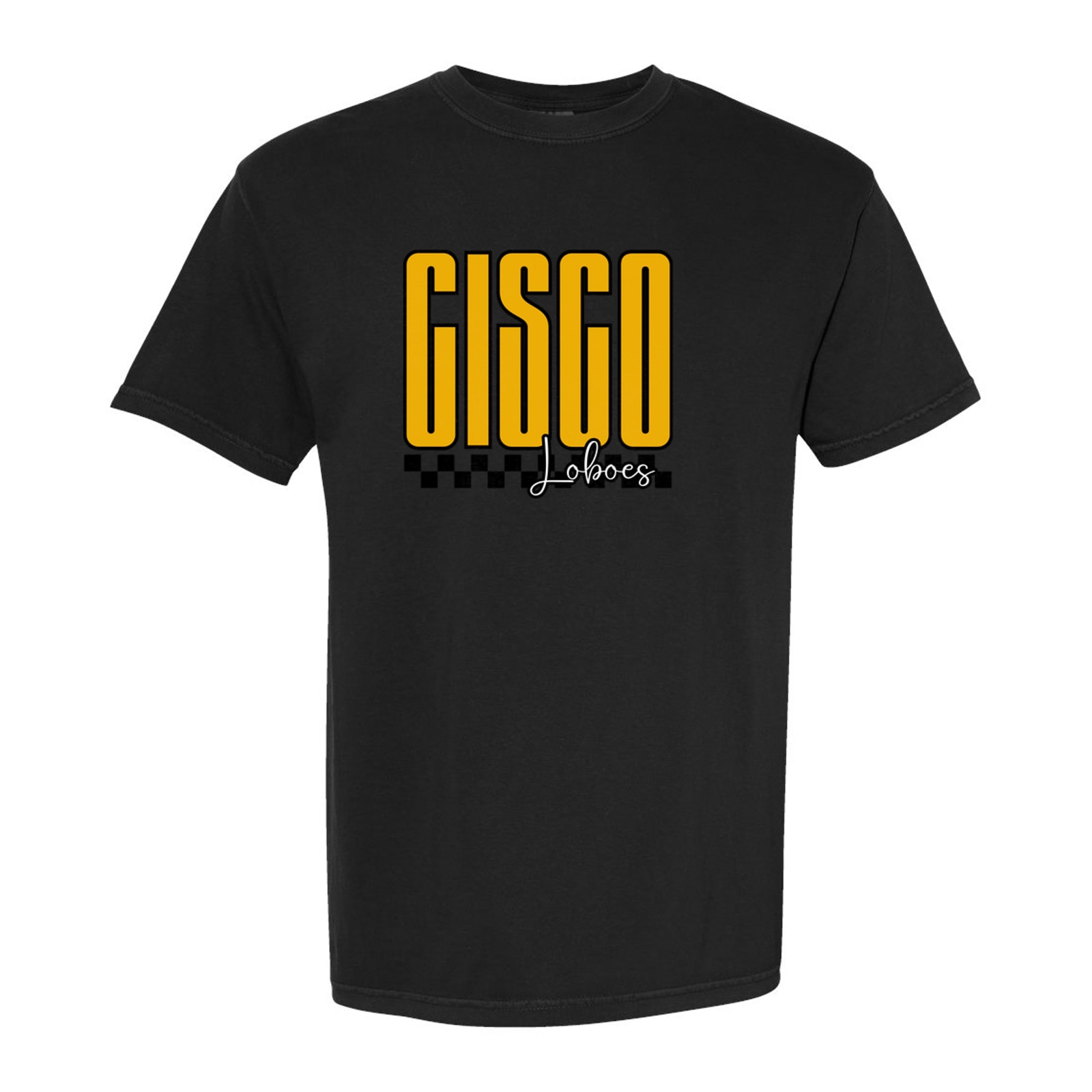 Cisco Loboes tall with checkers gold