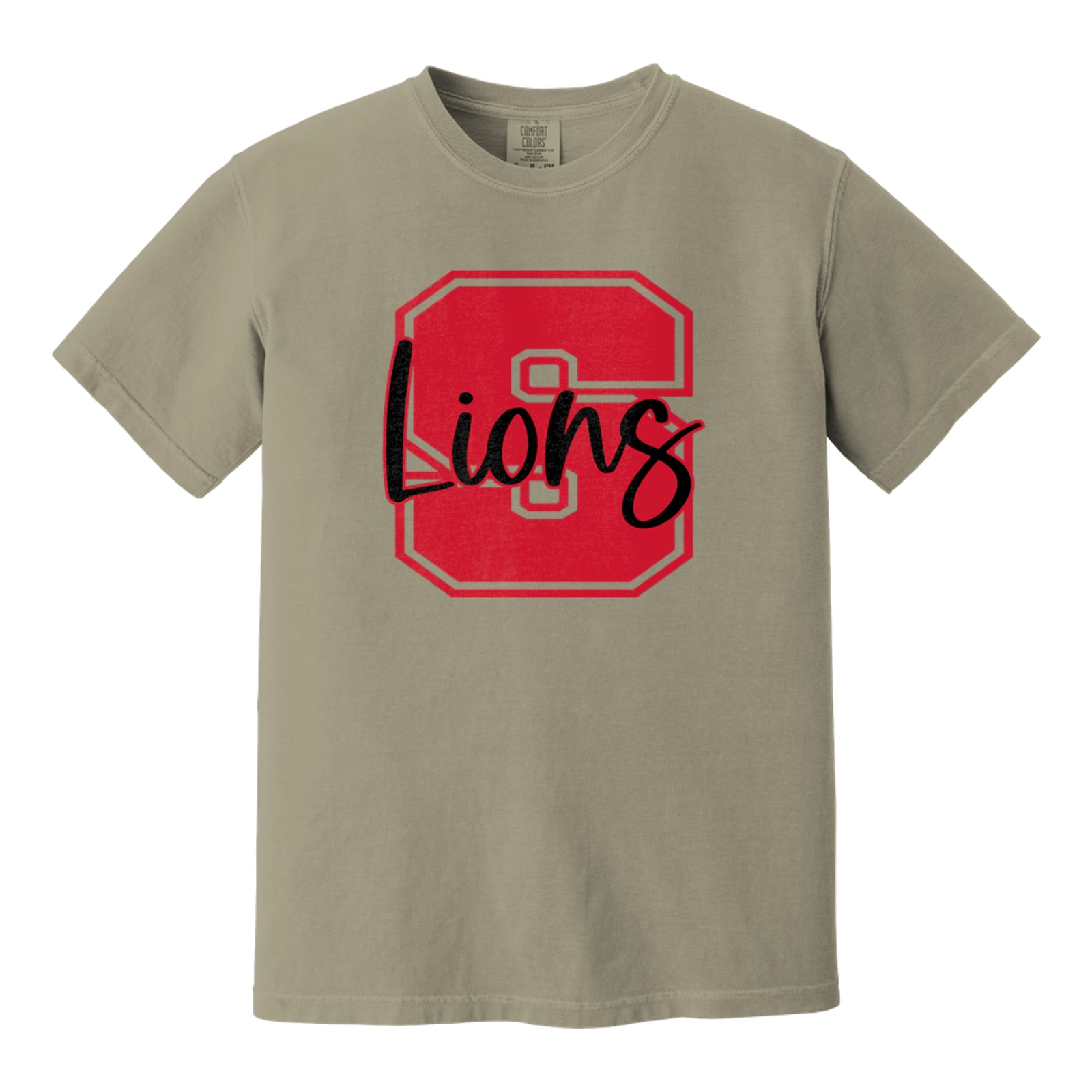 S lions searcy red black square block