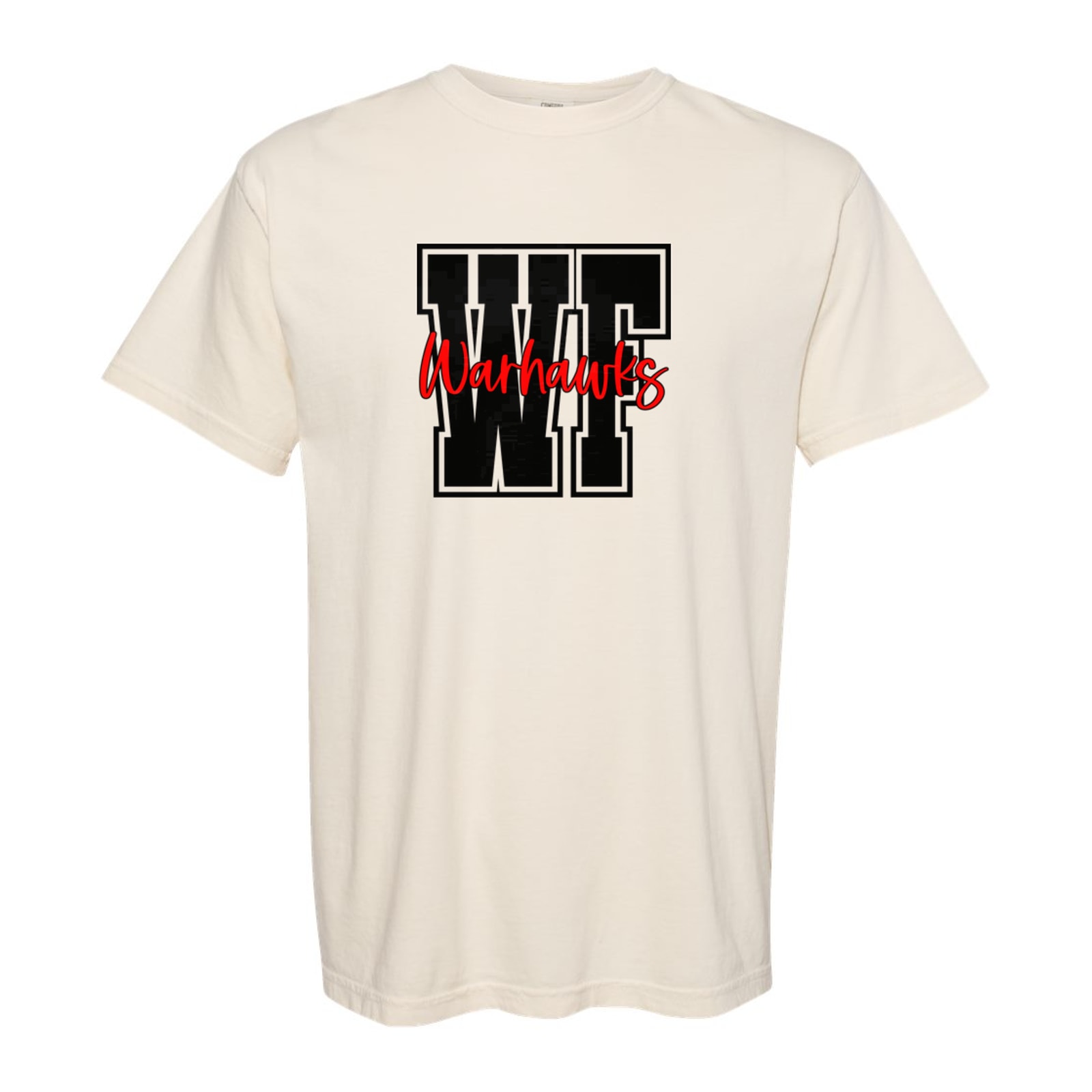WF warhawks black red square block