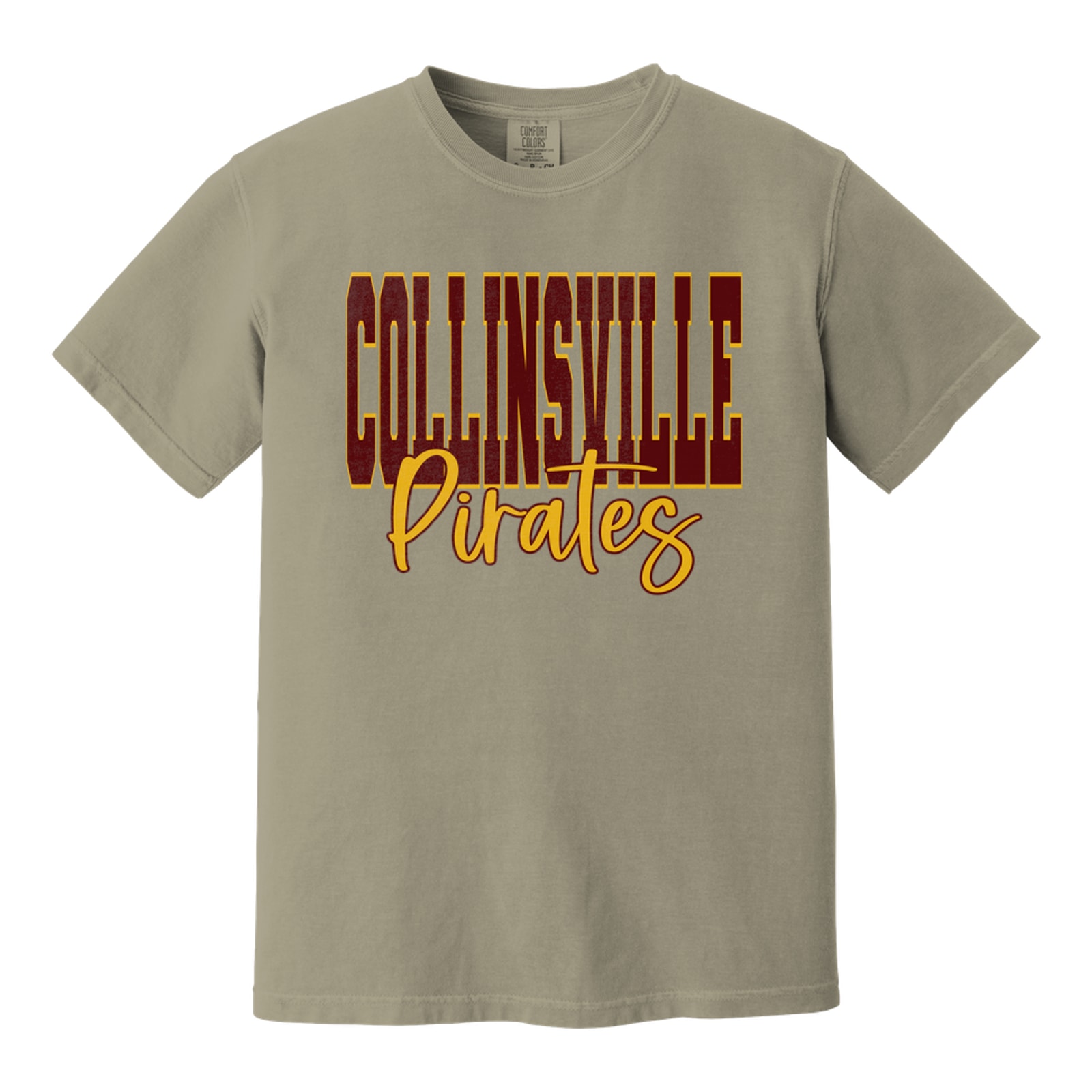 Collinsville pirates maroon gold duo block script