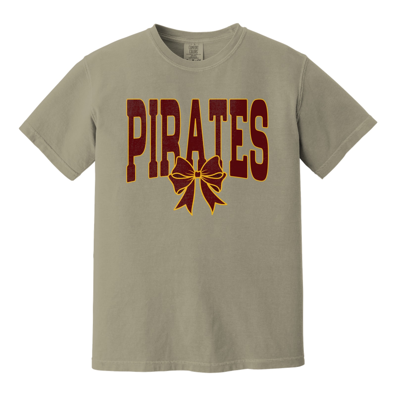 Pirates arch maroon maroon bow gold outline