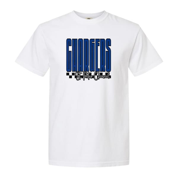 Chargers St. Peter Chanel tall checkers blue white black