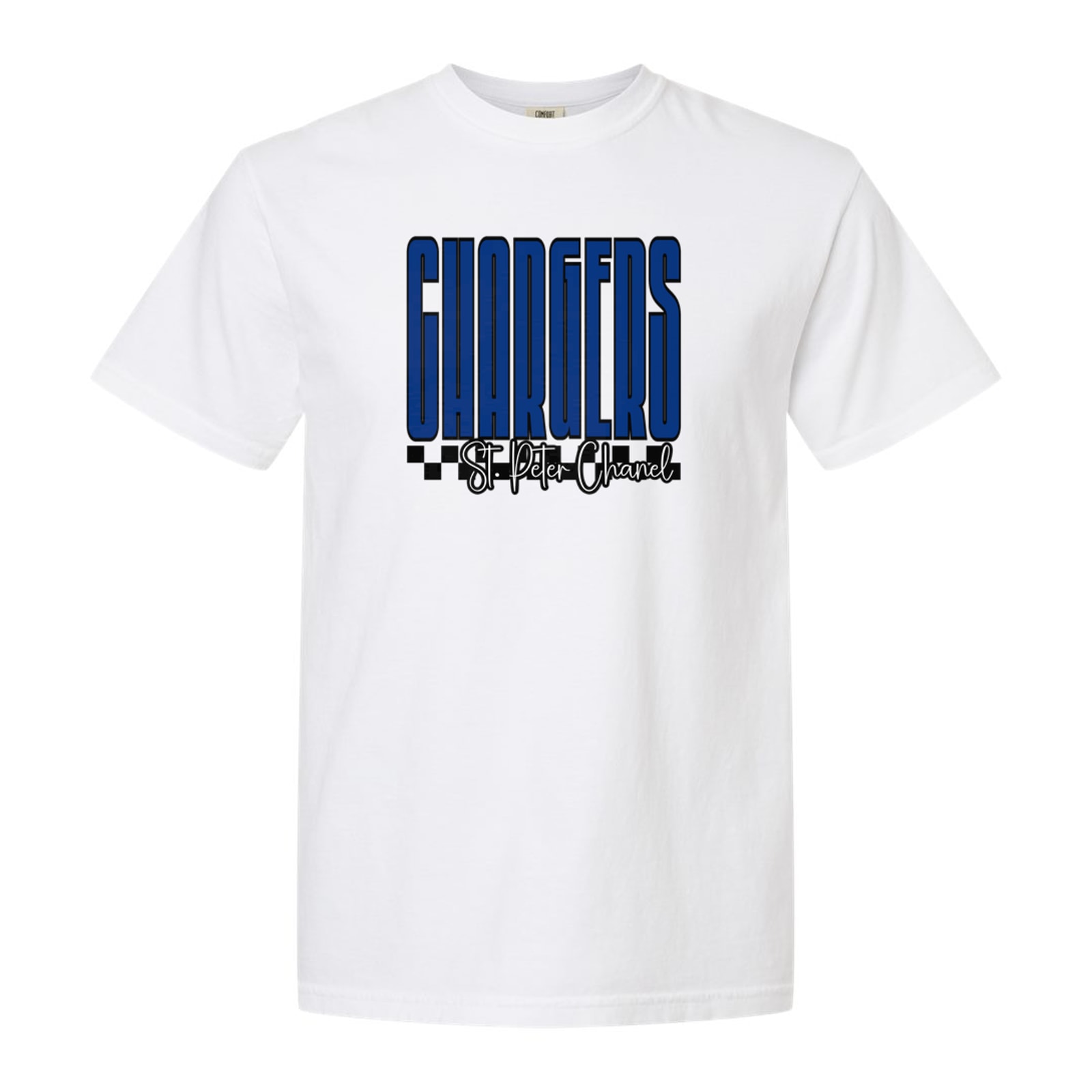 Chargers St. Peter Chanel tall checkers blue white black
