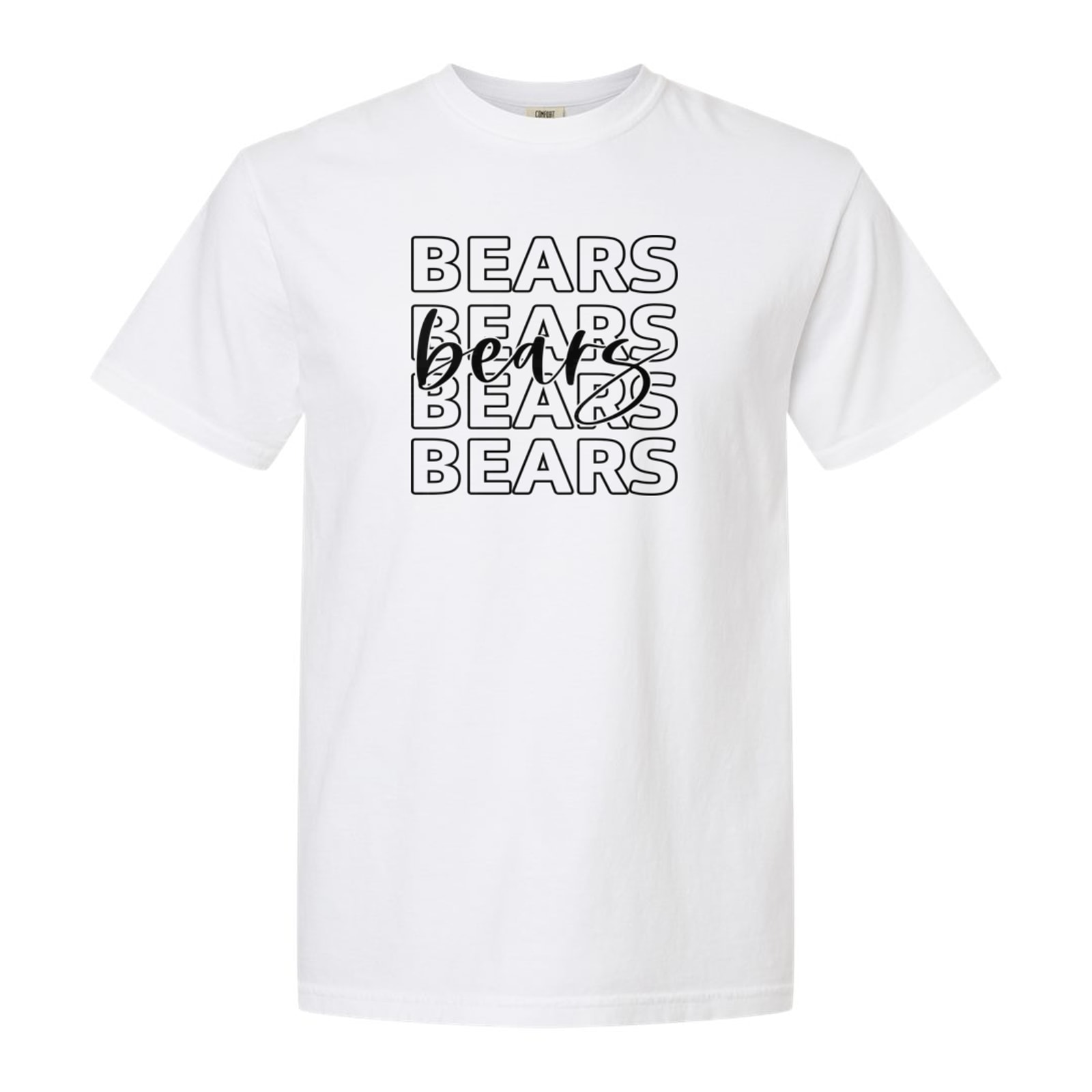 Script Block Stocked bears Comfort Colors 1717