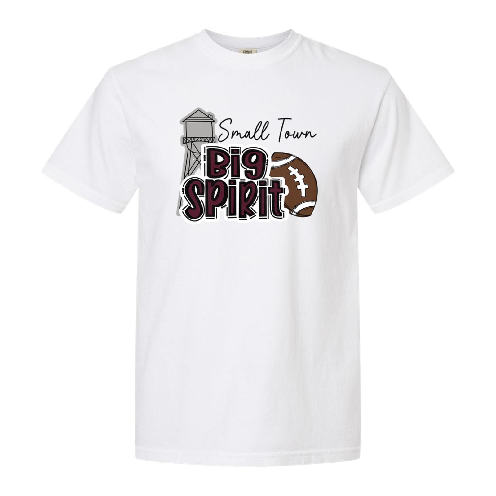 Small Town Big Spirit Bears Maroon Comfort Colors 1717