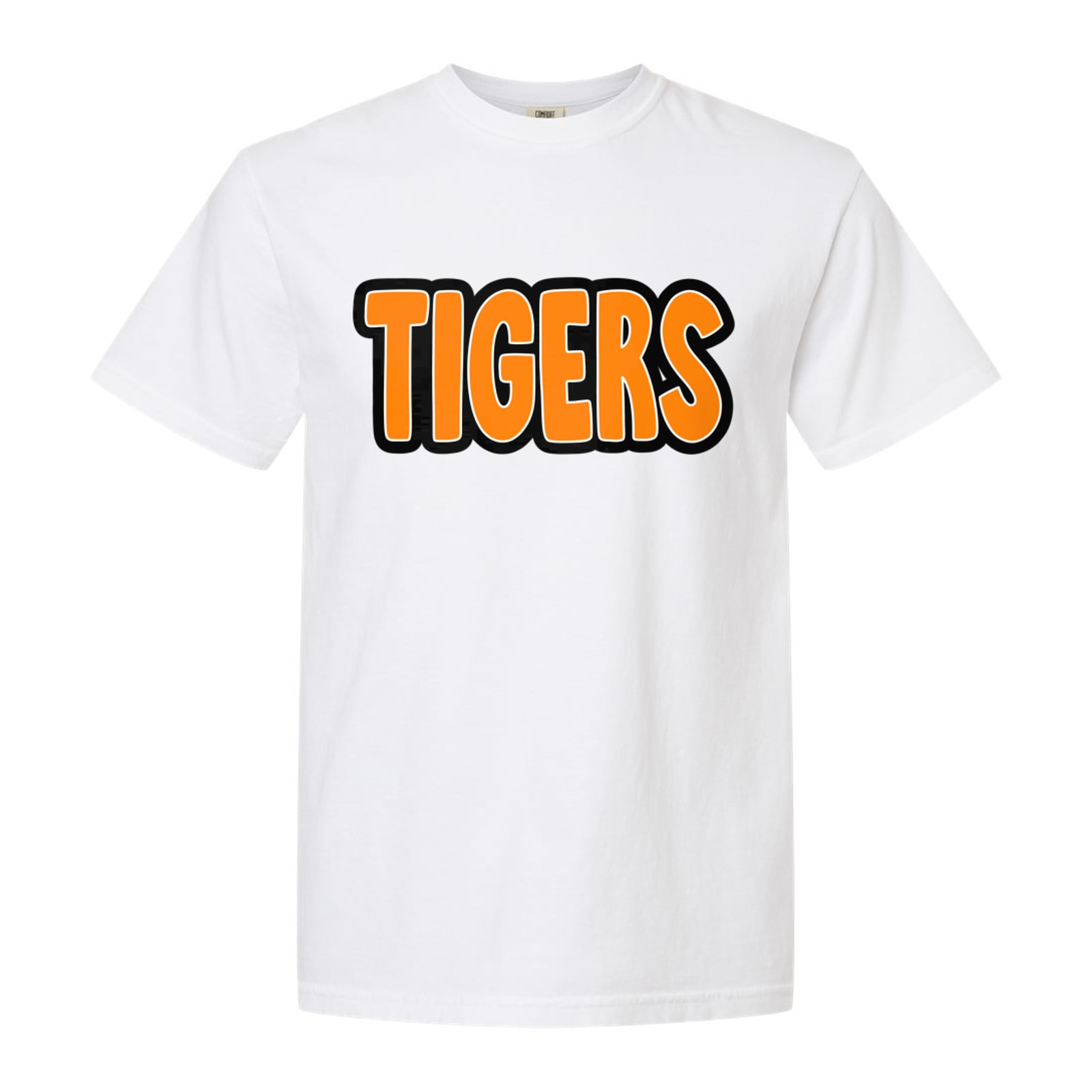 Tigers bubble orange white black Comfort Colors 1717