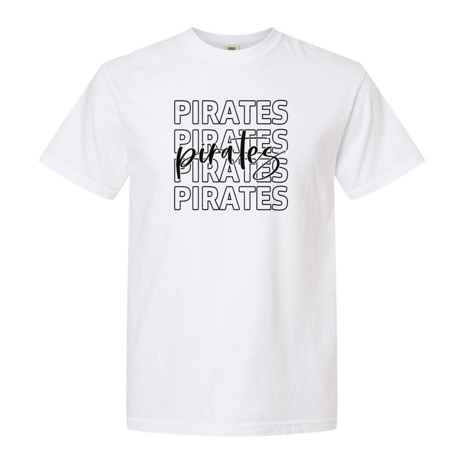 Script Block Stocked Pirates Comfort Colors 6014 Long Sleeve