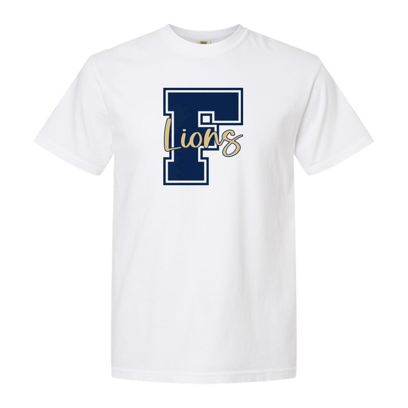 F Lions navy vegas gold square block Comfort Colors 6014 Long Sleeve