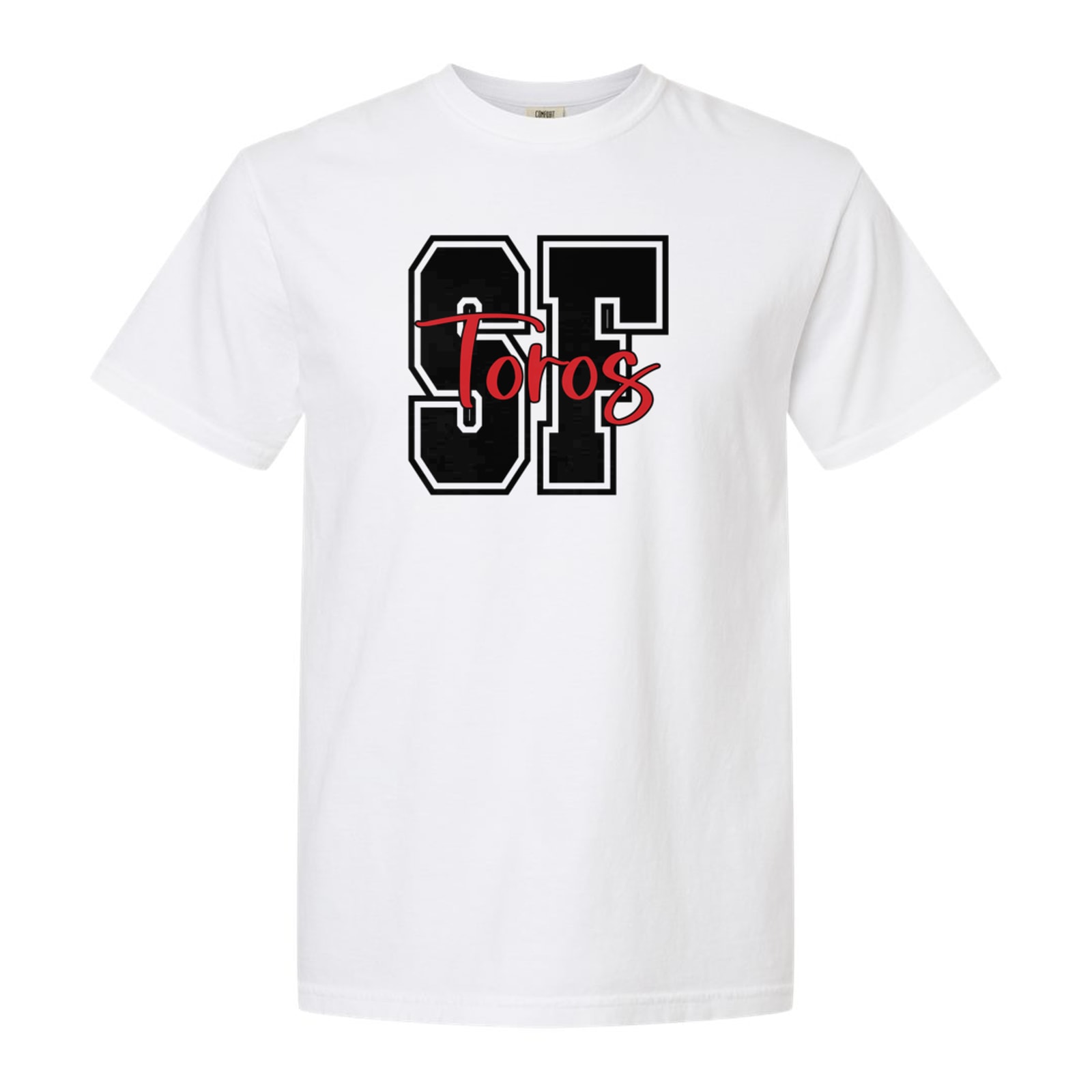 Spanish Fort SF toros black red square block