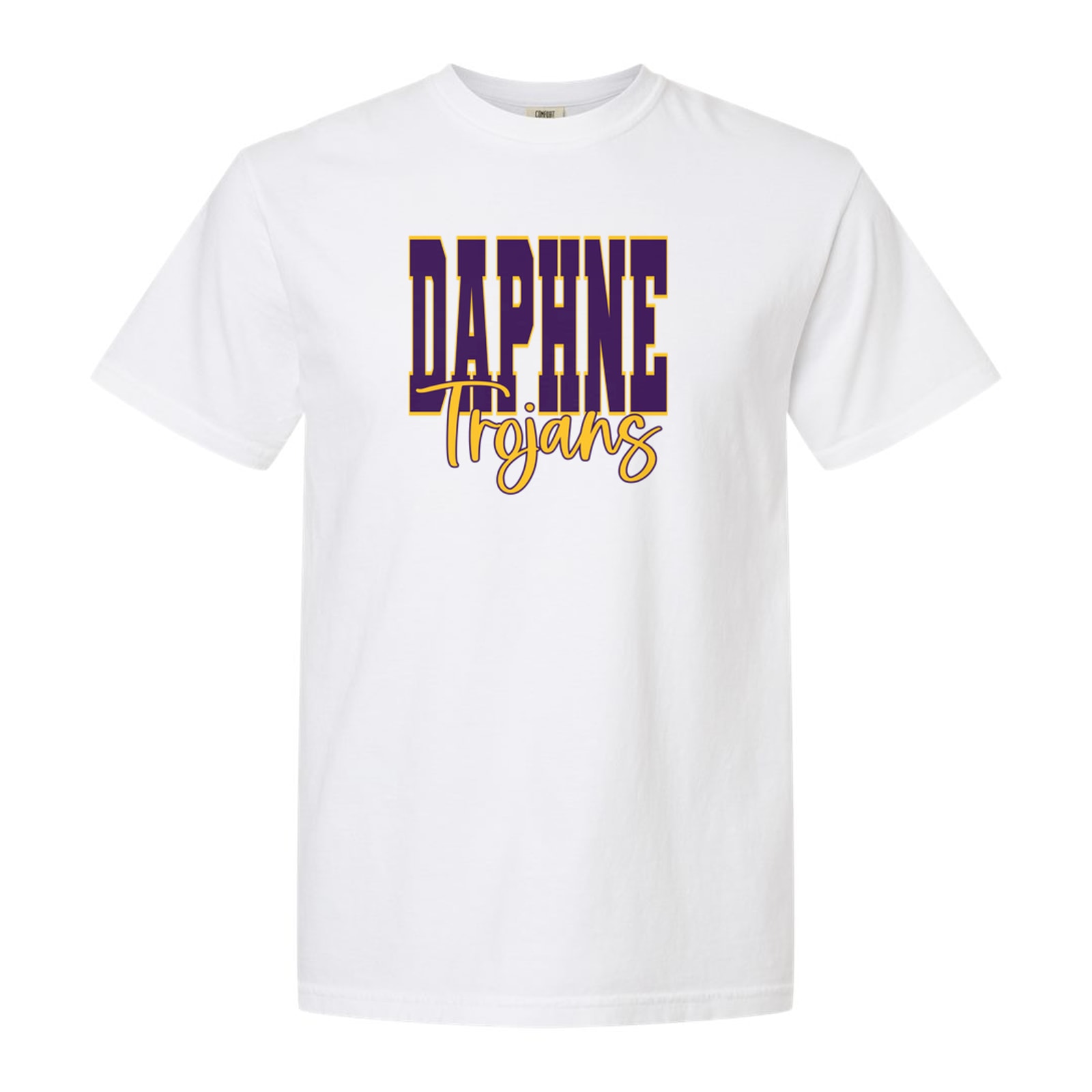 Daphne Trojans Daphne Trojans purple gold duo block script