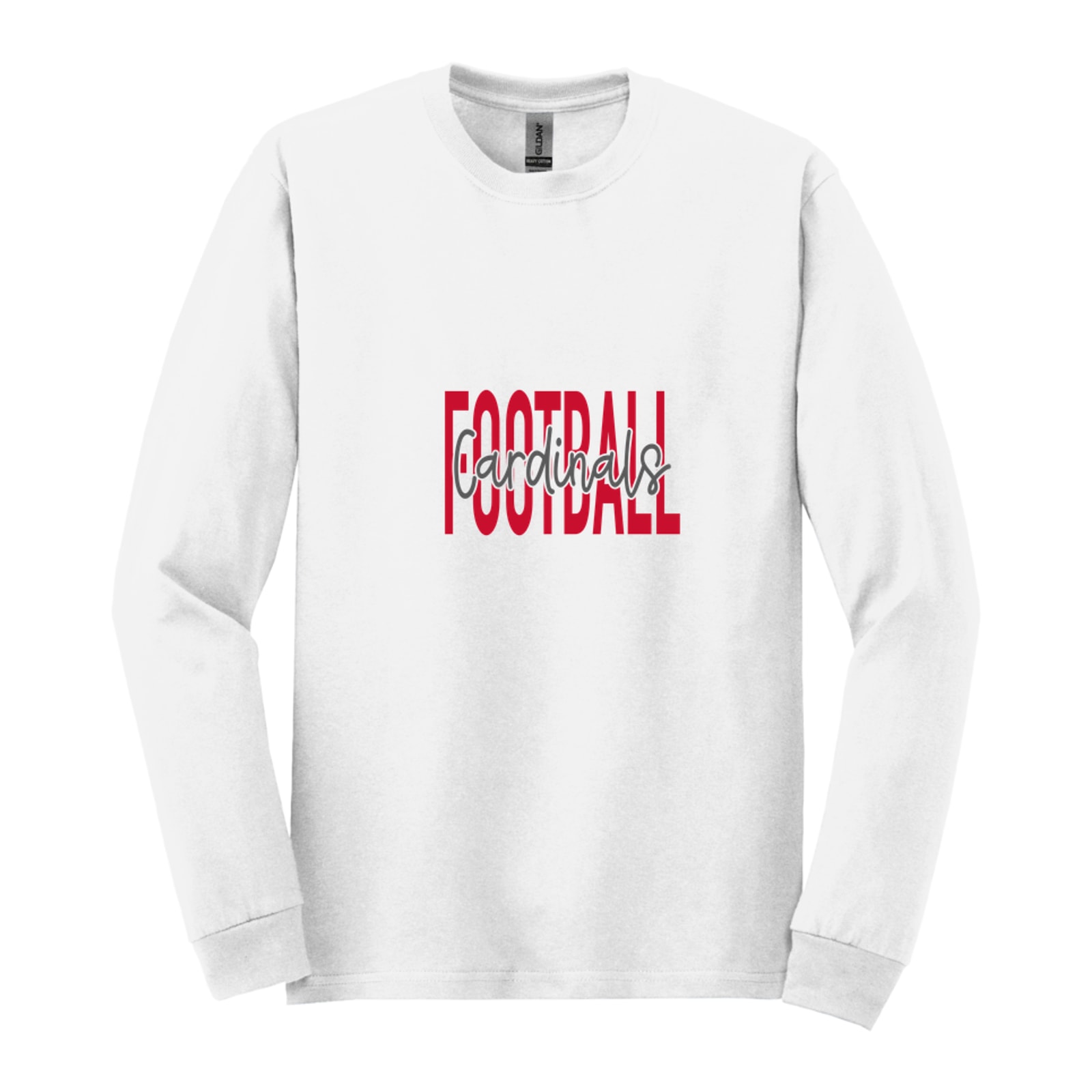 orchard-view Cardinals Football Middle Script red grey