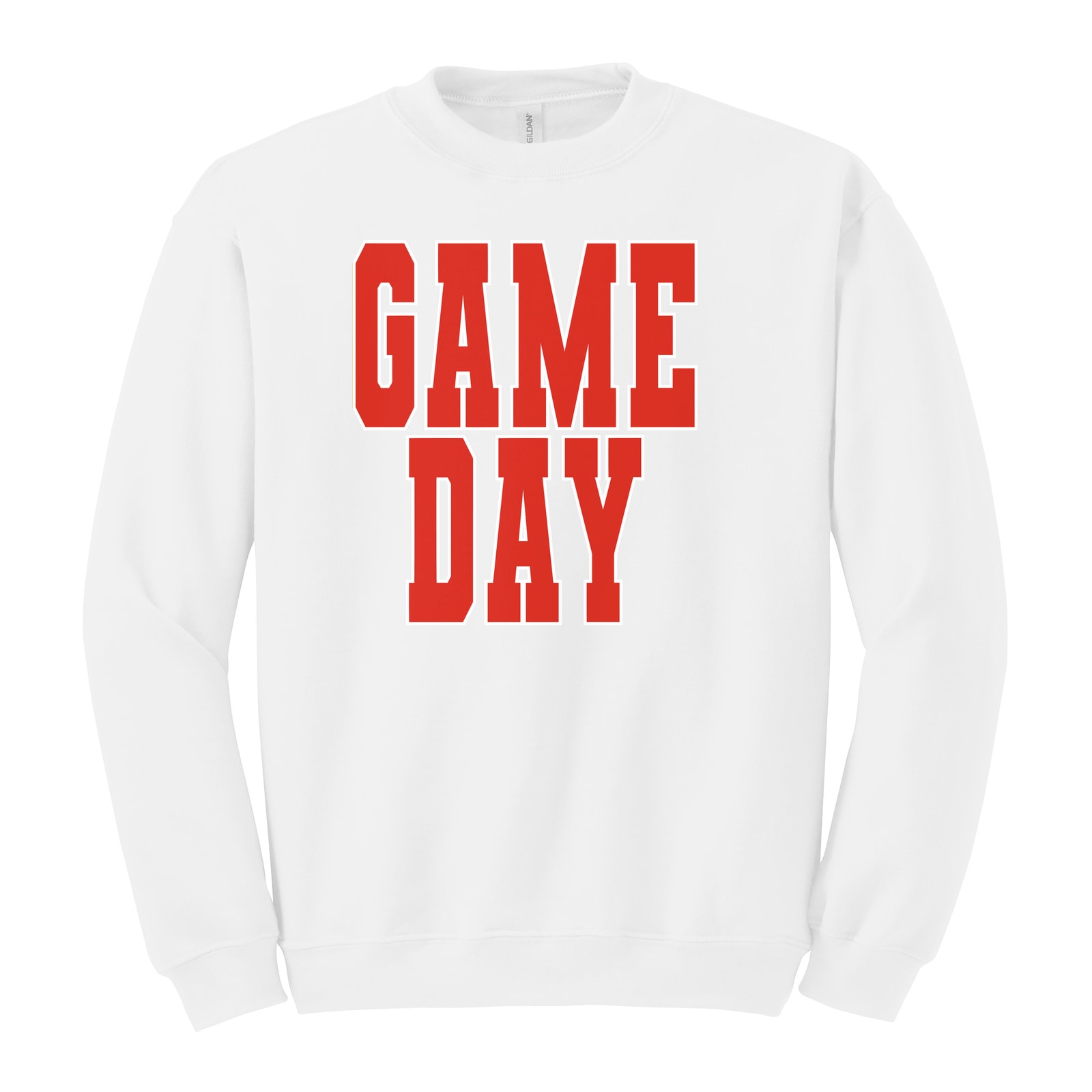 sacred-heart Game Day Sacred Heart Red White Gildan Heavy Blend Crewneck Sweatshirt. 18000