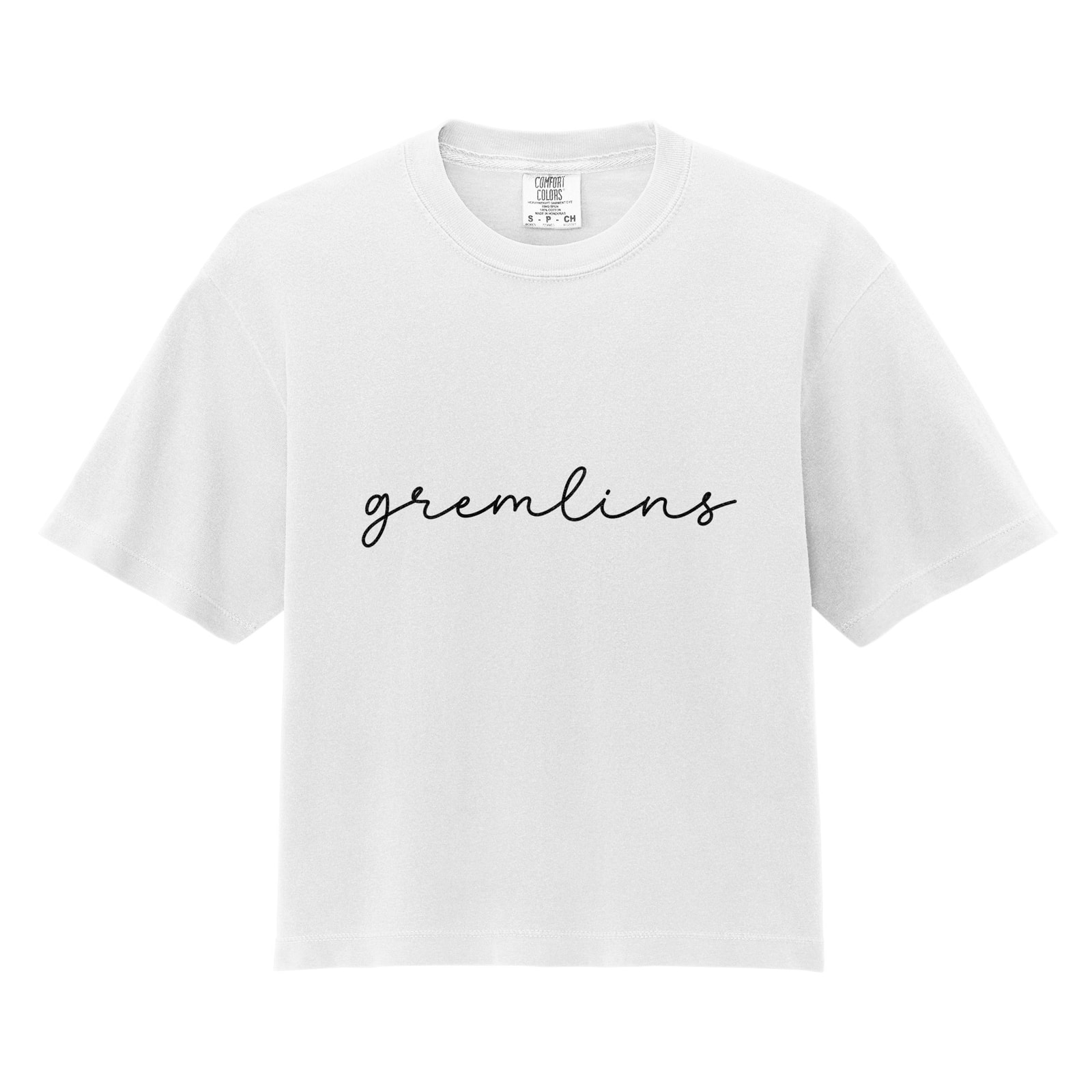 Gremlins script puff Comfort Colors 3023CL Cropped Tee