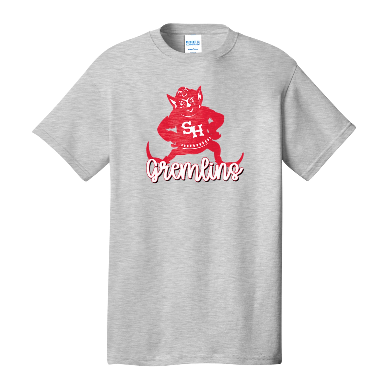 Sacred heart gremlins logo with script gremlins Port & Company PC54