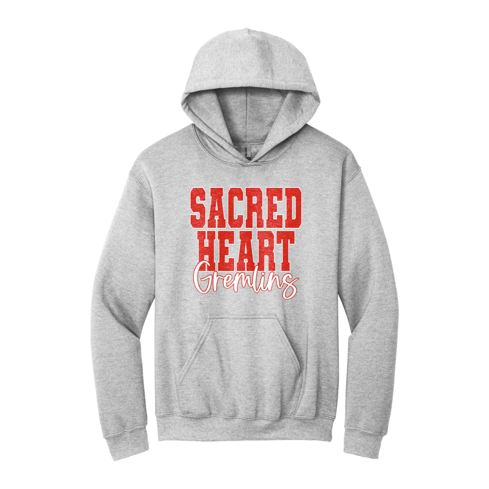 sacred-heart Sacred heart gremlins red white duo block script Gildan - Heavy Blend Hooded Sweatshirt. 18500