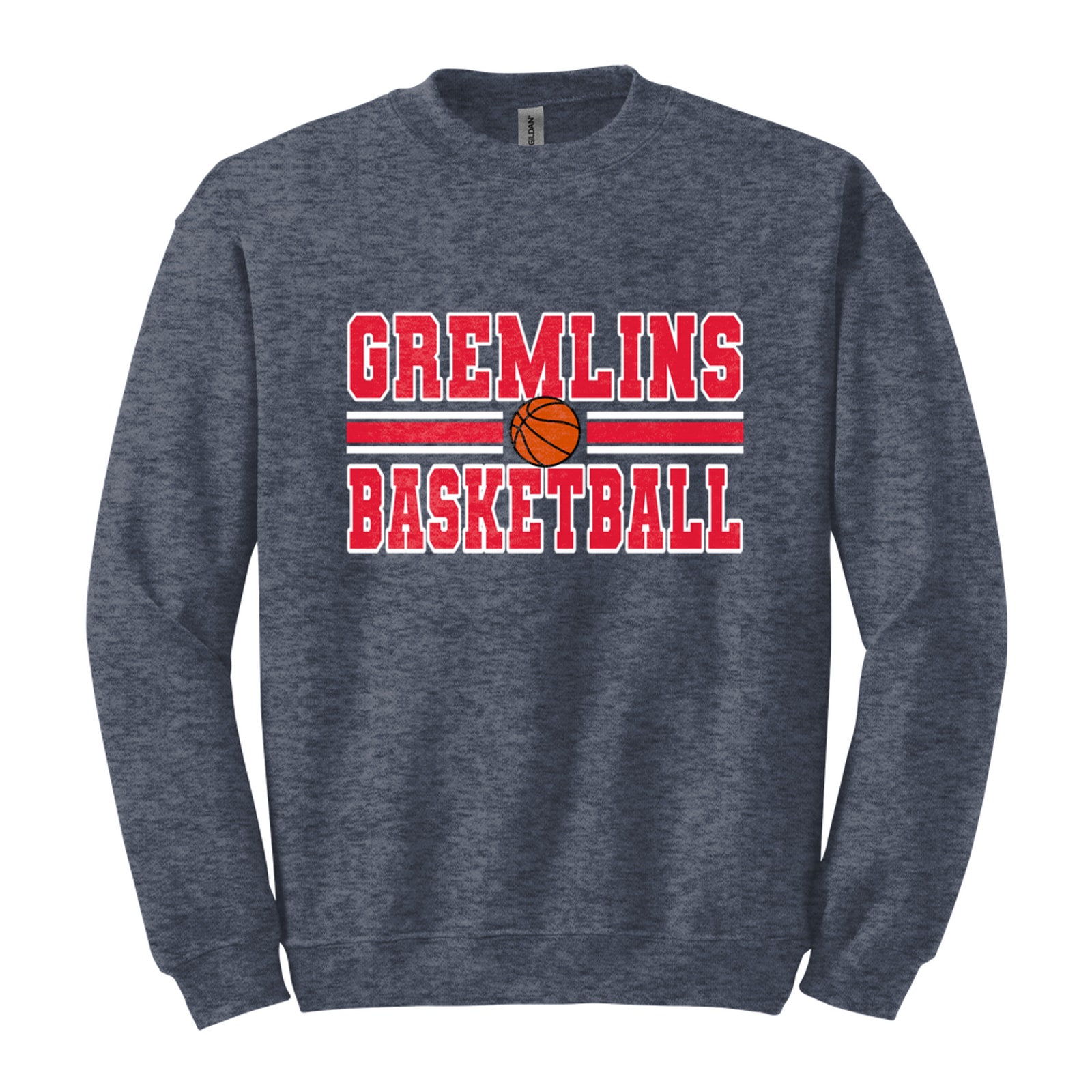 Gremlins basketball lines sacred heart red white basketball Gildan 18000 Fleece