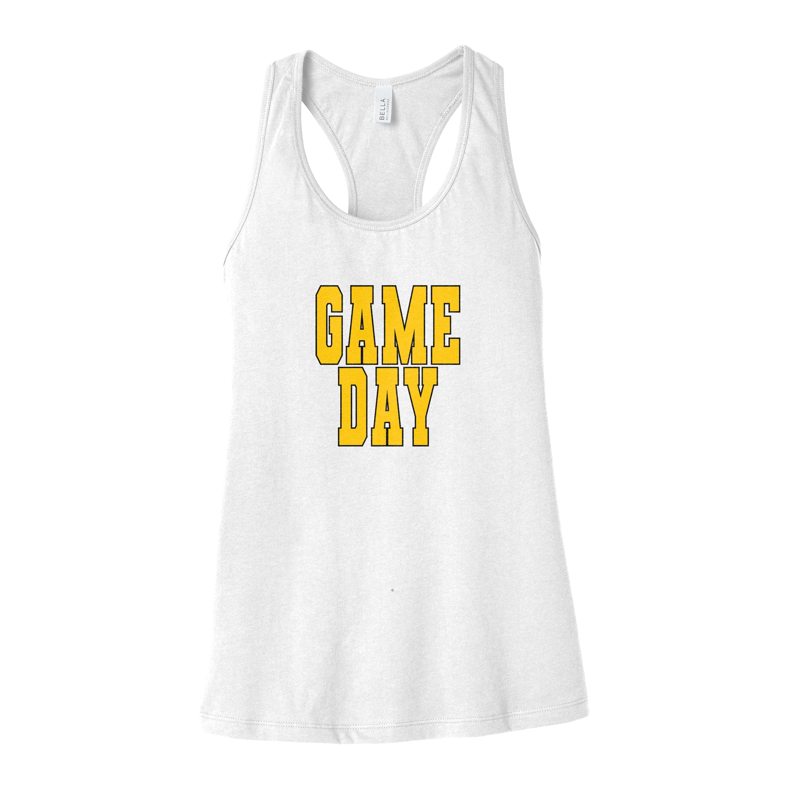 Game day smith cotton gold black Bella+Canvas 6008 Racerback Tank