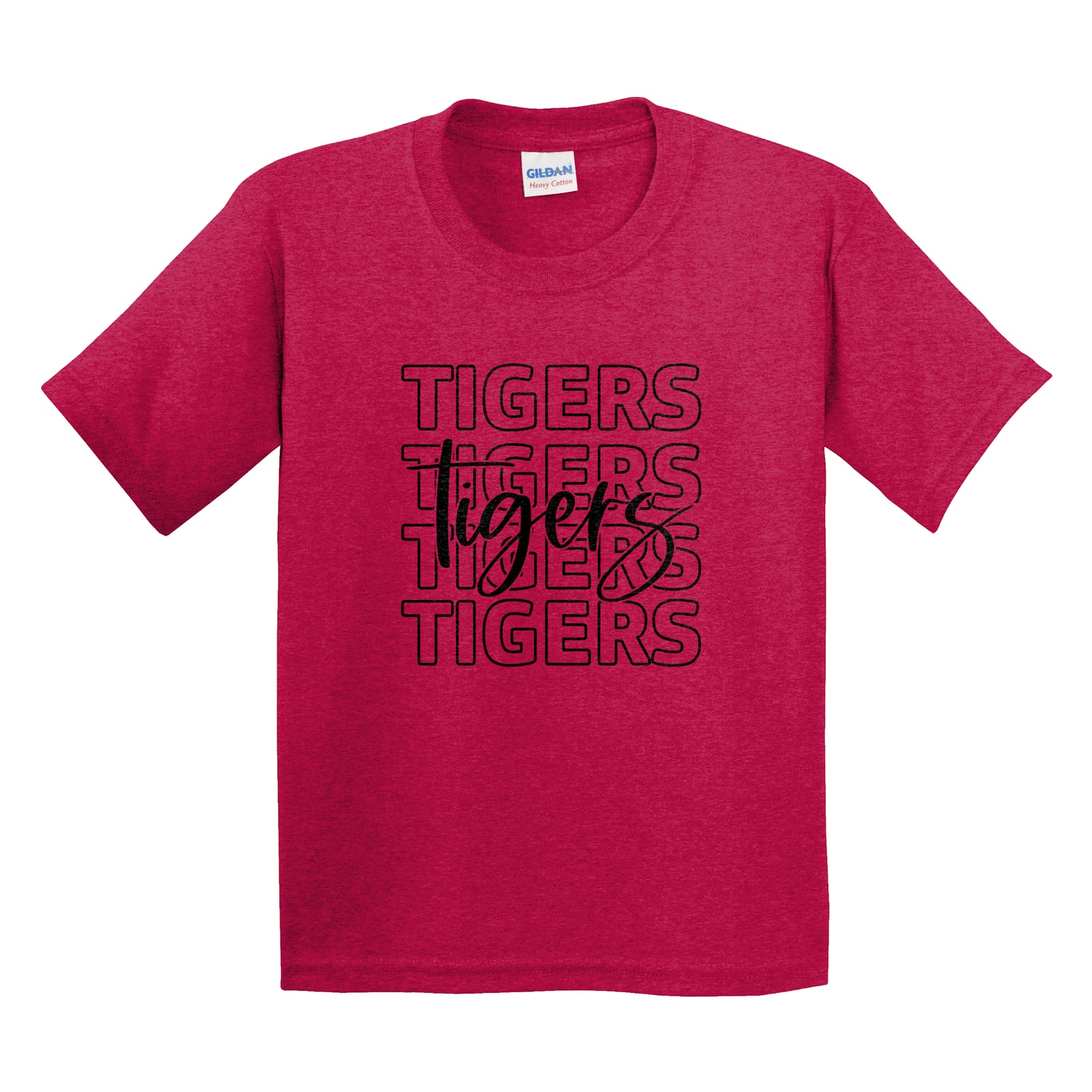 Tigers repeat with script Gildan 5000B Youth Tee