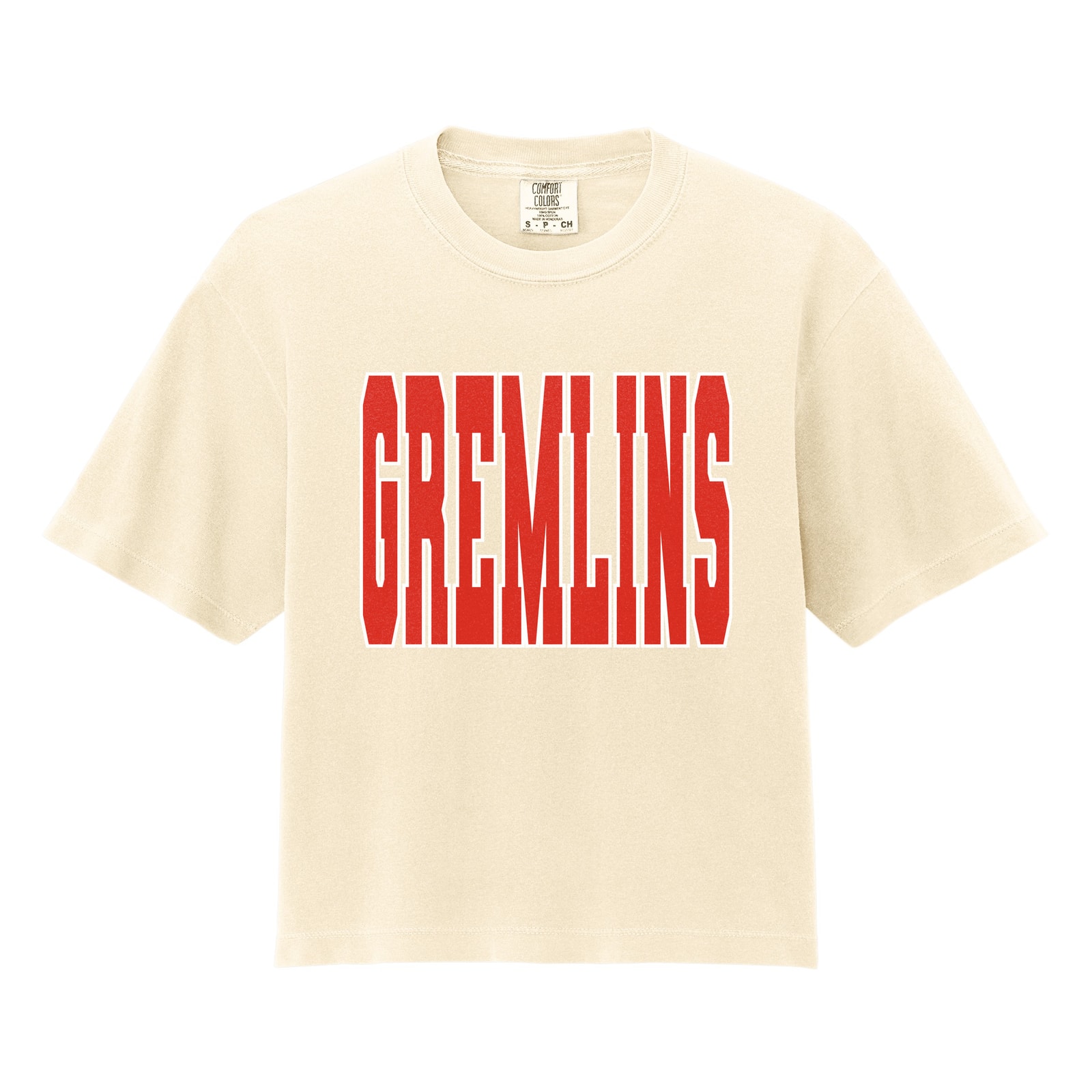 Gremlins Red White Comfort Colors 3023CL Cropped Tee