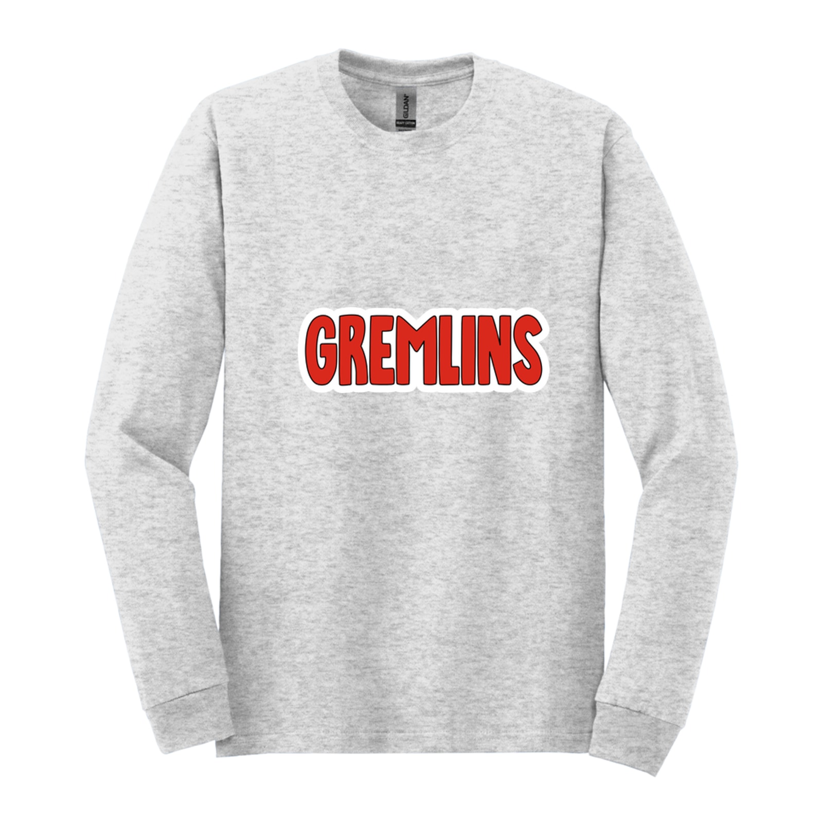 sacred-heart Gremlins bubble red black white Gildan - Heavy Cotton 100% Cotton Long Sleeve T-Shirt. 5400