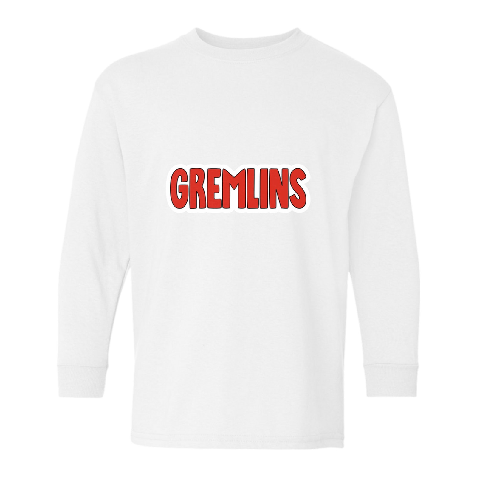 sacred-heart Gremlins bubble red black white Gildan Youth Heavy Cotton 100% Cotton Long Sleeve T-Shirt. 5400B
