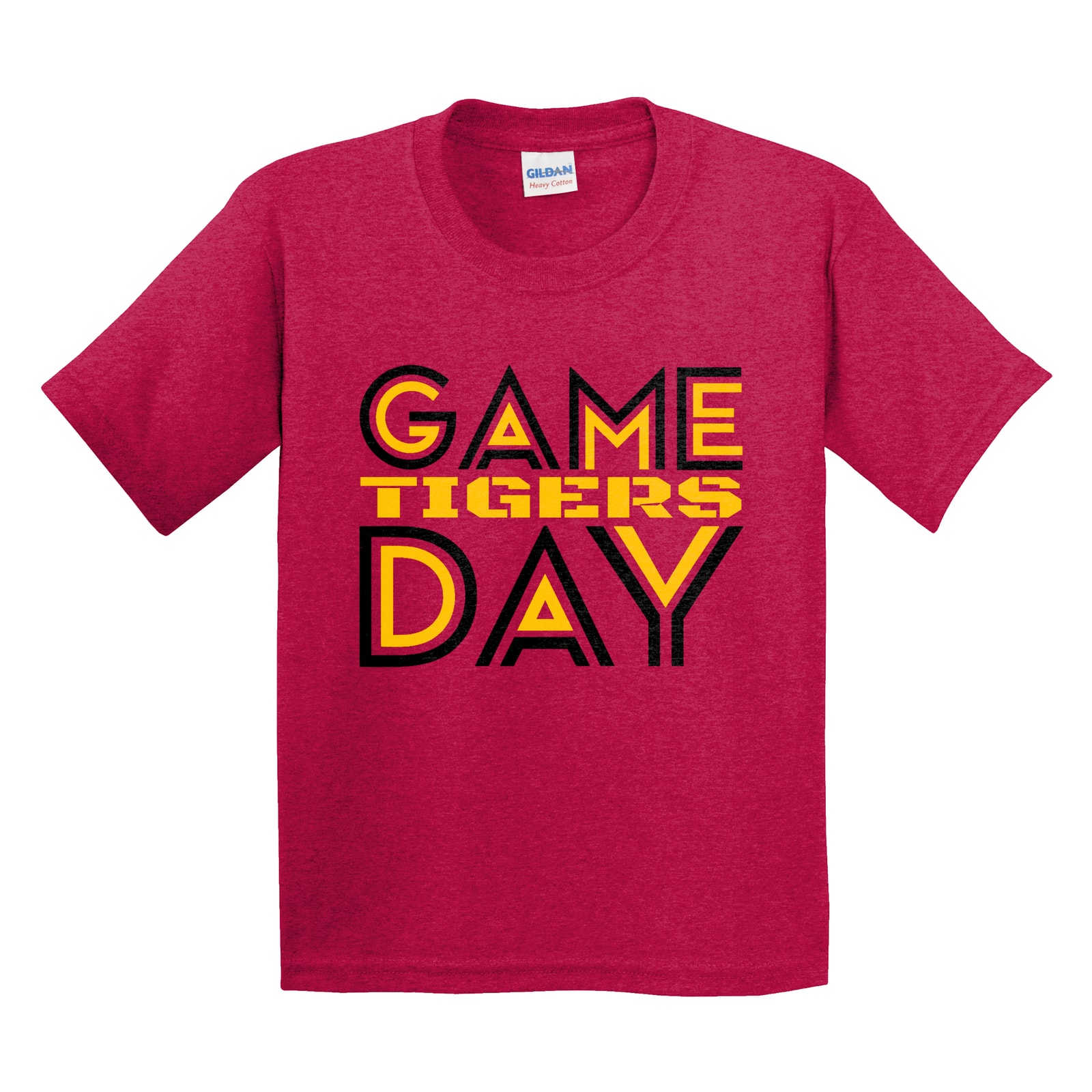 Game Day Tigers Gold Black Gildan 5000B Youth Tee