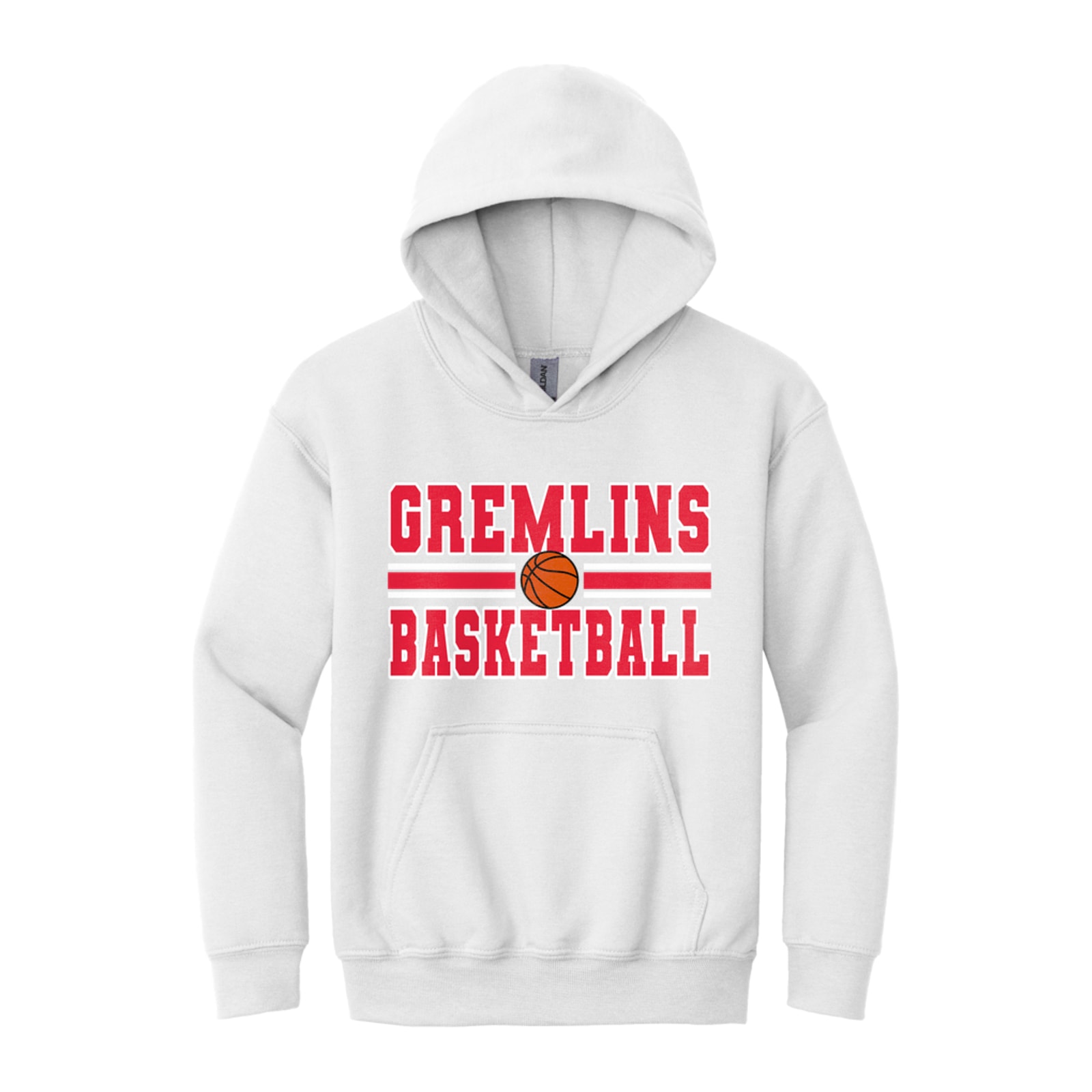 sacred-heart Gremlins basketball lines sacred heart red white basketball Gildan - Youth Heavy Blend Hooded Sweatshirt. 18500B