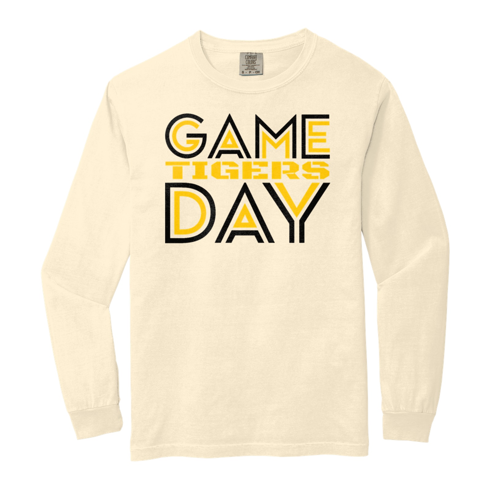 Game Day Tigers Gold Black Comfort Colors 6014 Long Sleeve