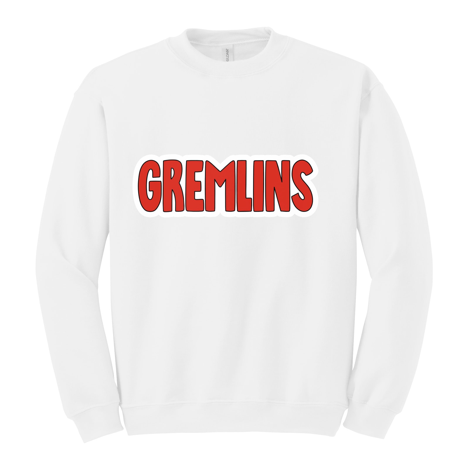 sacred-heart Gremlins bubble red black white Gildan Heavy Blend Crewneck Sweatshirt. 18000