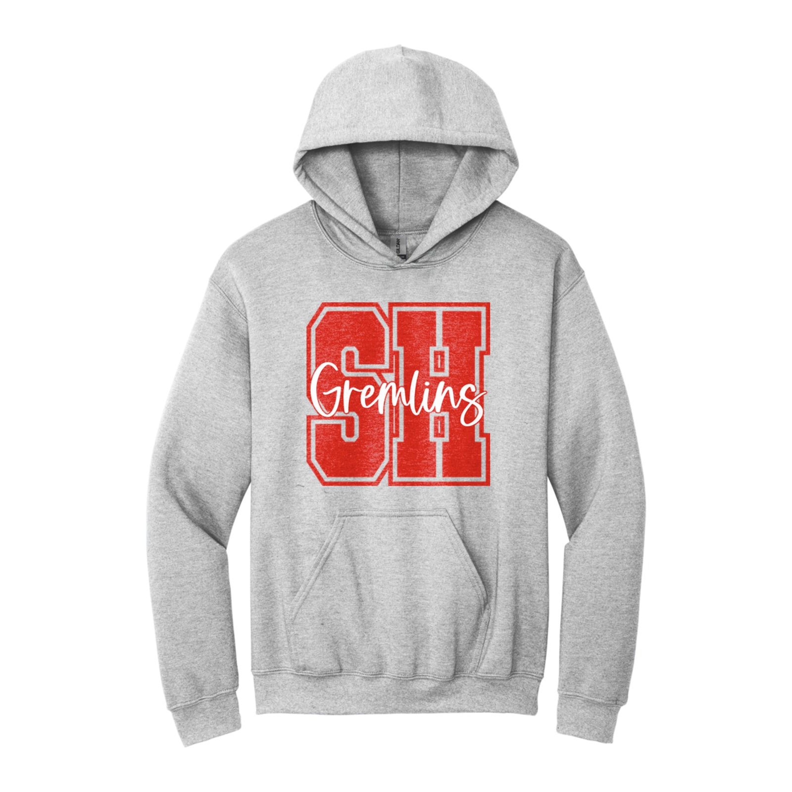 sacred-heart SH Gremlins red white square block Gildan - Heavy Blend Hooded Sweatshirt. 18500