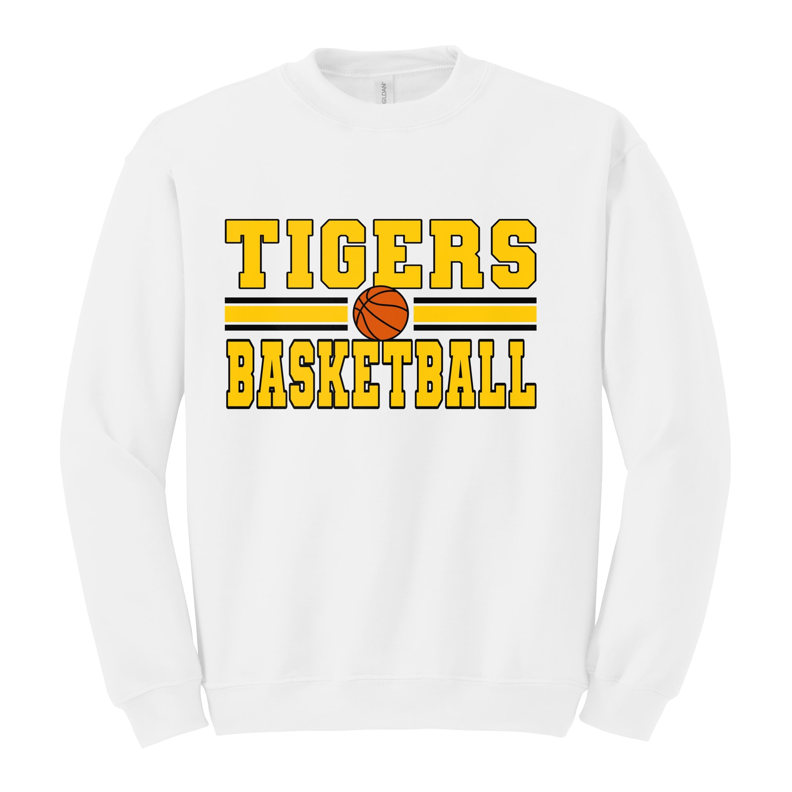 smith-cotton tigers basketball lines smith cotton gold black basketball.png Gildan Heavy Blend Crewneck Sweatshirt. 18000