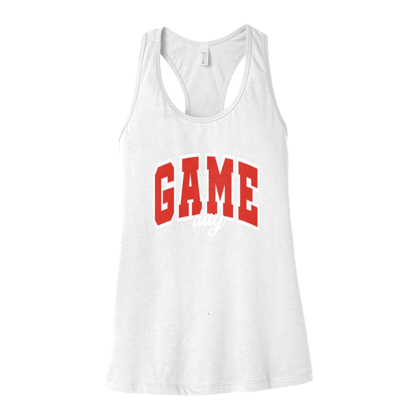 Game Day Arch Sacred Heart Red White Bella+Canvas 6008 Racerback Tank