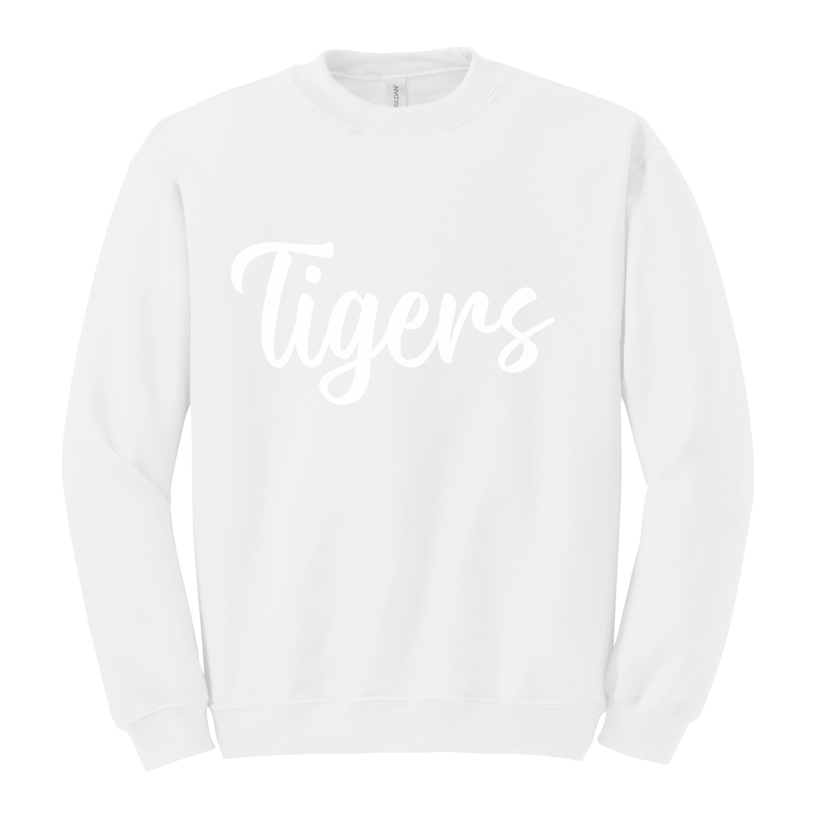 smith-cotton Tigers White Puff Gildan Heavy Blend Crewneck Sweatshirt. 18000