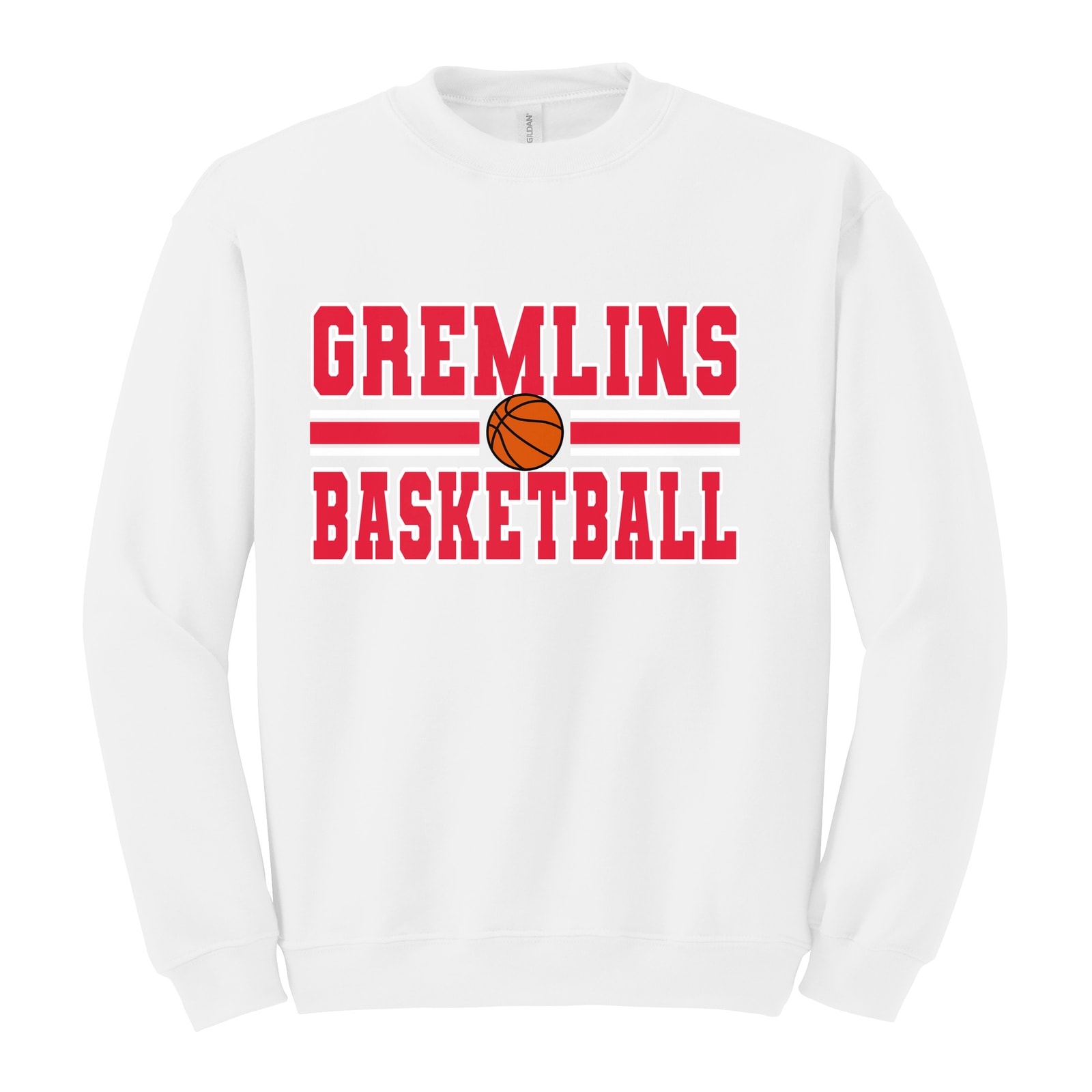 sacred-heart Gremlins basketball lines sacred heart red white basketball Gildan Heavy Blend Crewneck Sweatshirt. 18000