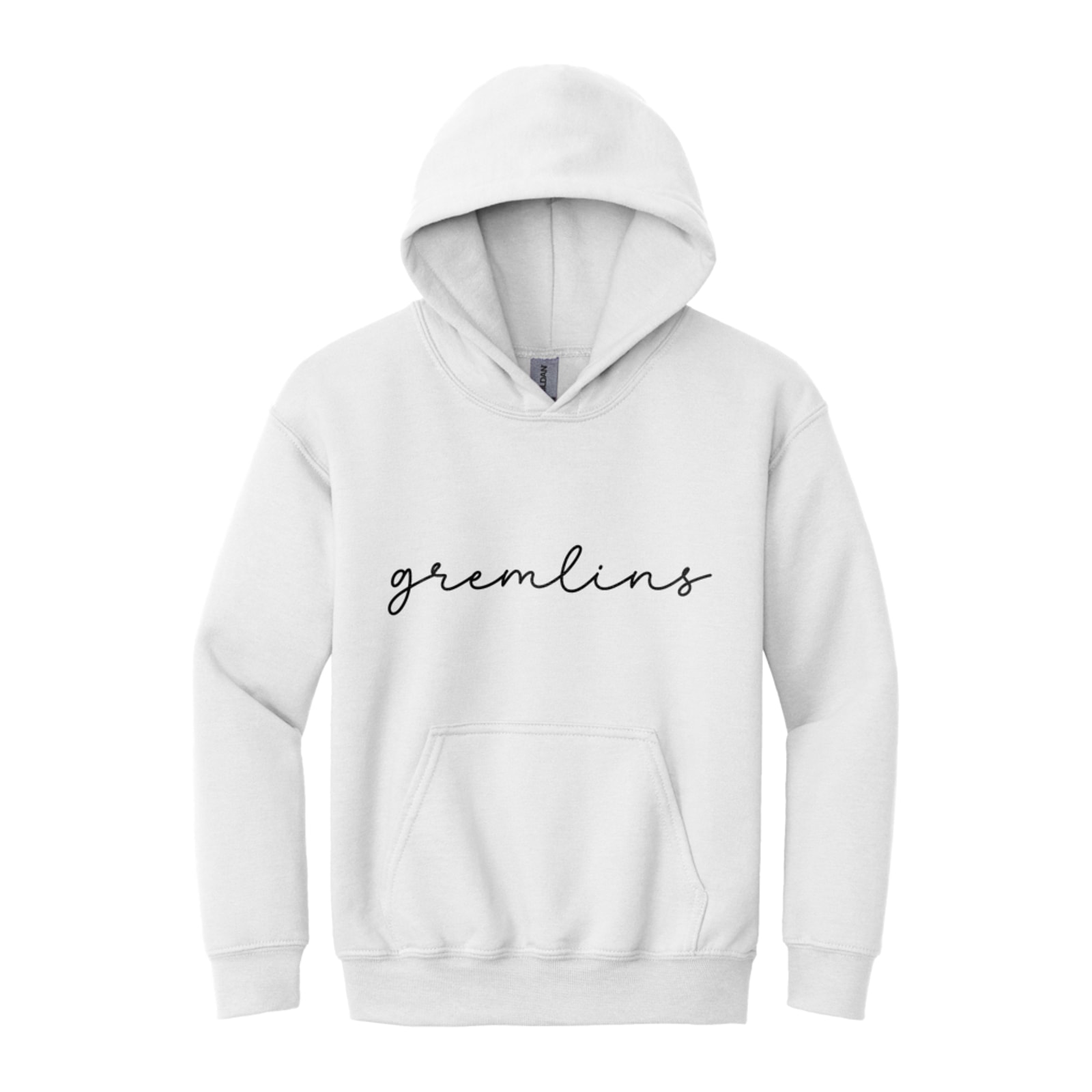 sacred-heart Gremlins script puff Gildan - Youth Heavy Blend Hooded Sweatshirt. 18500B