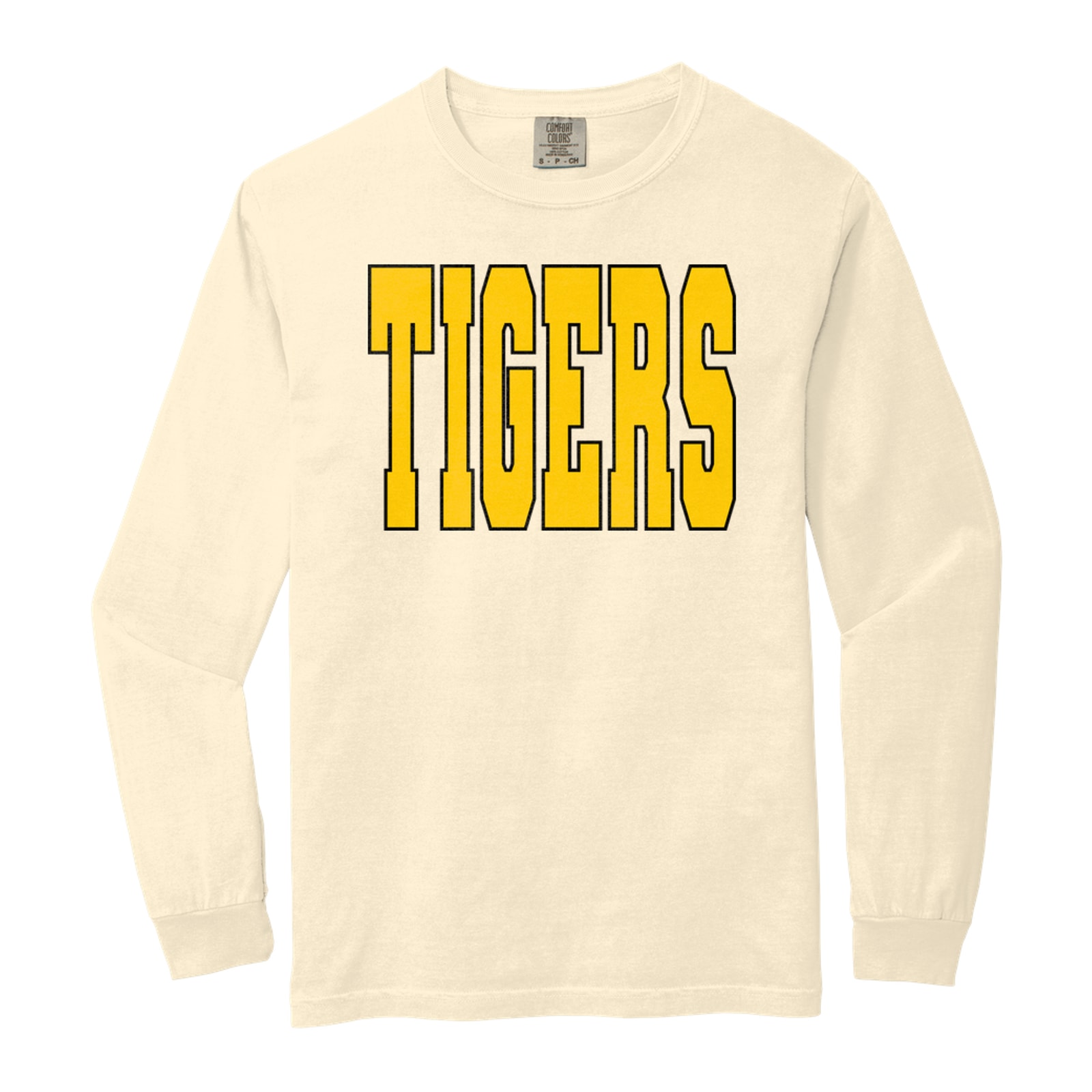 Tigers Gold Black Comfort Colors 6014 Long Sleeve