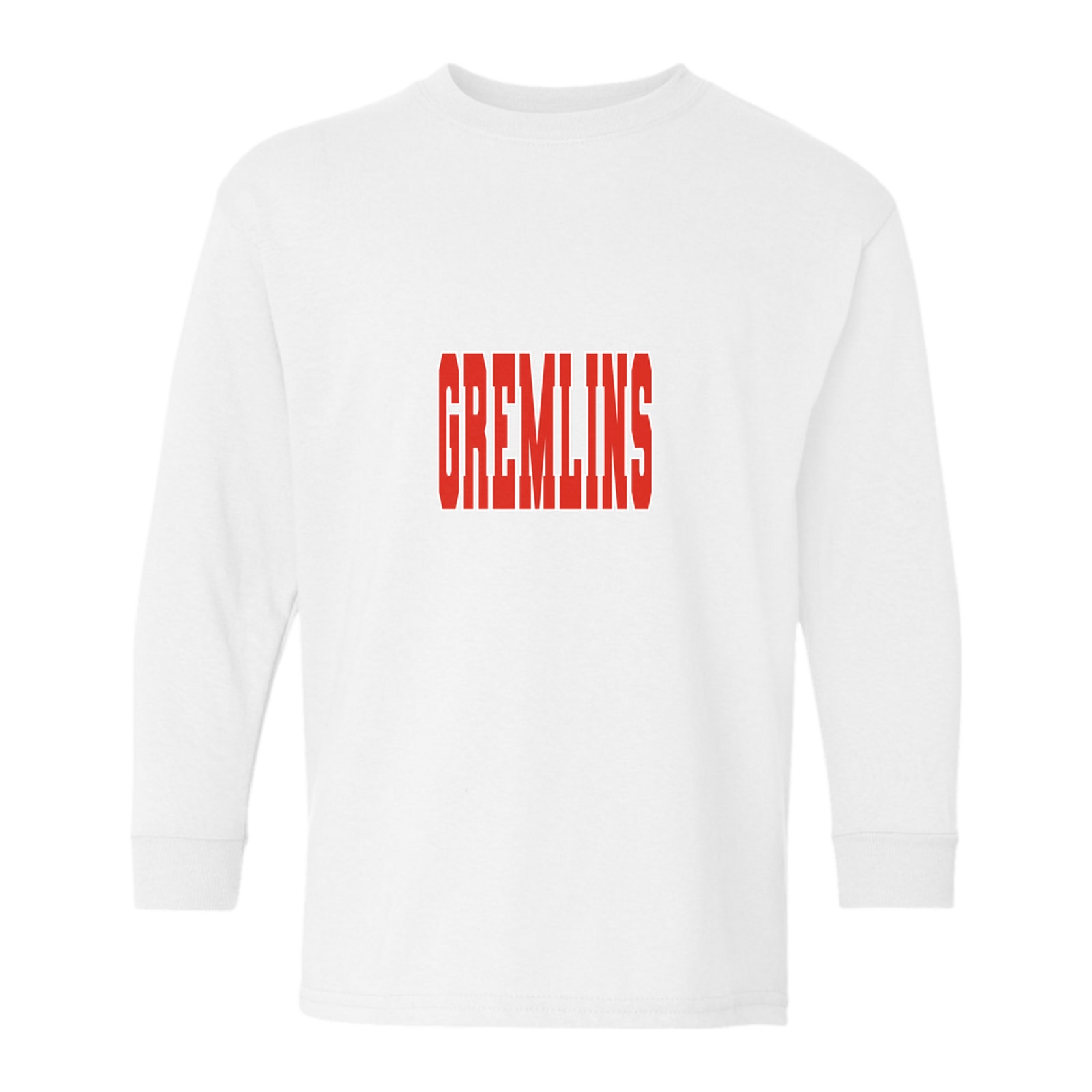 sacred-heart Gremlins Red White Gildan Youth Heavy Cotton 100% Cotton Long Sleeve T-Shirt. 5400B
