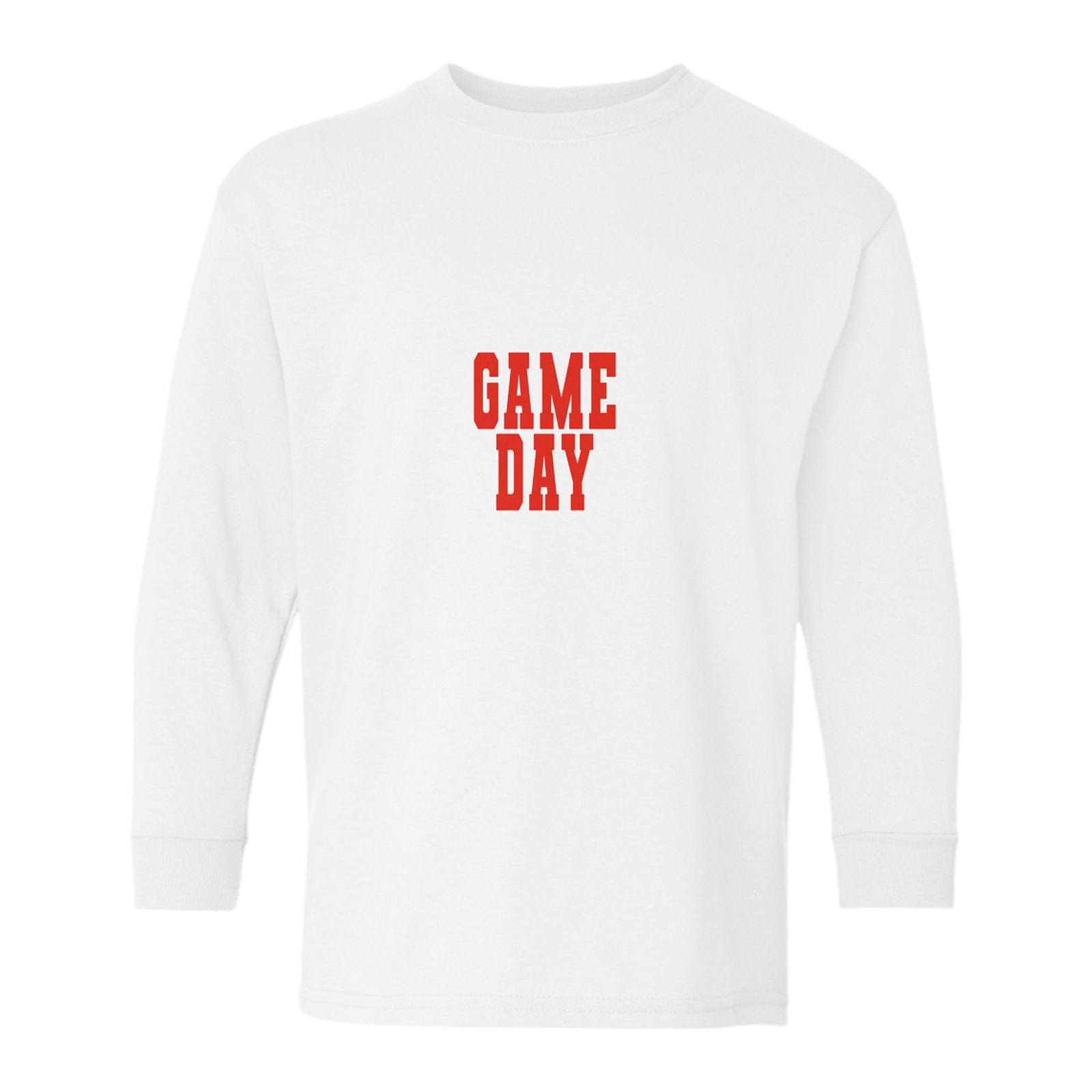 sacred-heart Game Day Sacred Heart Red White Gildan Youth Heavy Cotton 100% Cotton Long Sleeve T-Shirt. 5400B