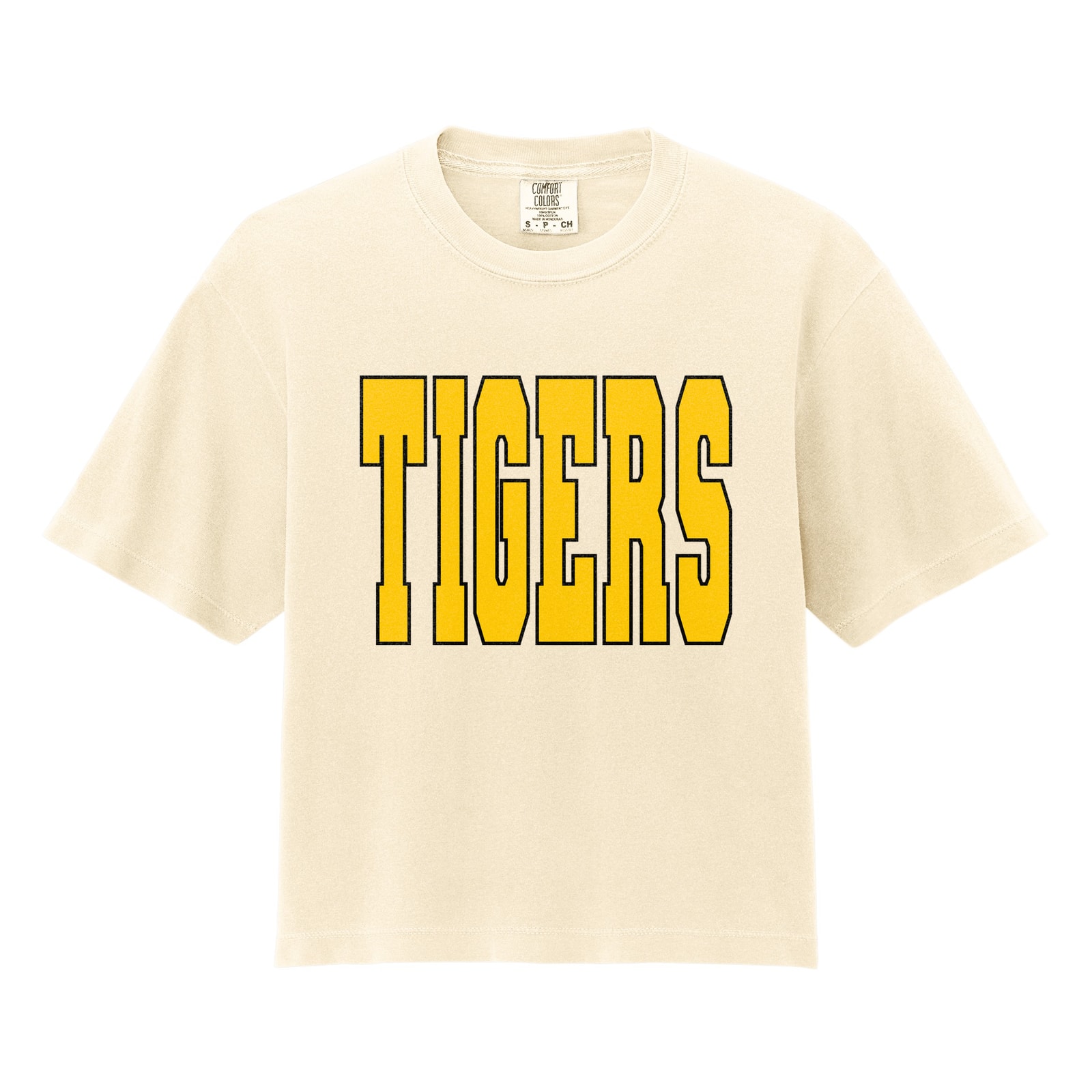 Tigers Gold Black Comfort Colors 3023CL Cropped Tee