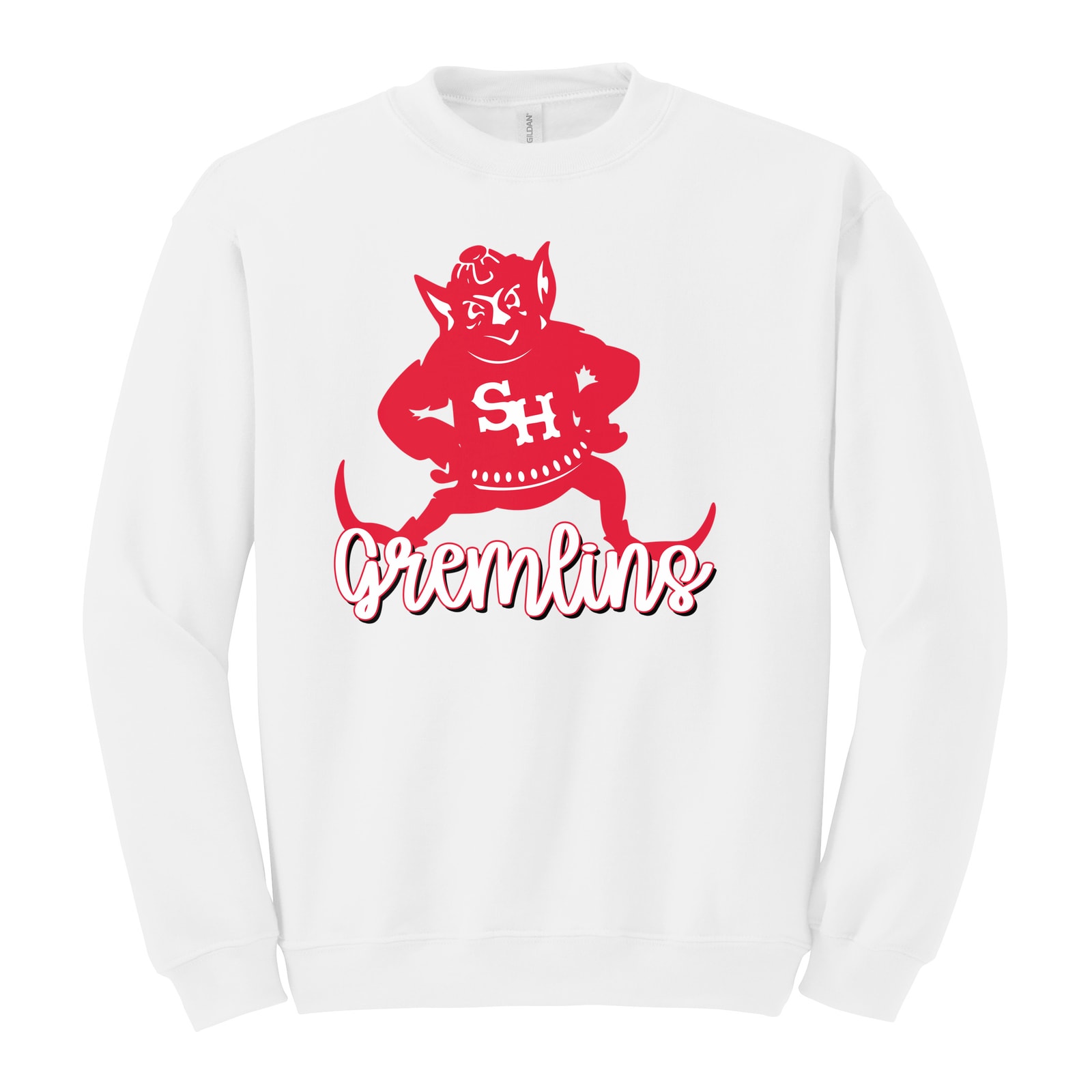 sacred-heart Sacred heart gremlins logo with script gremlins Gildan Heavy Blend Crewneck Sweatshirt. 18000